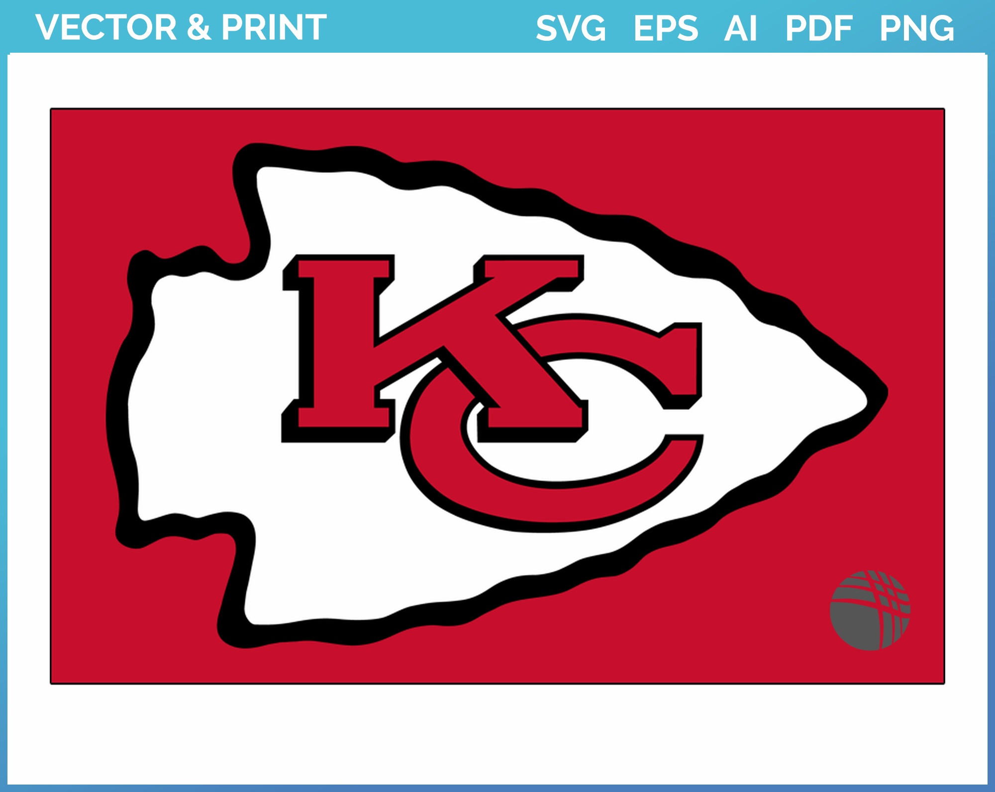 Kansas City Chiefs - Helmet Logo (1963) - Football Sports Vector Svg Logo In 5 Formats for Kansas City Chiefs Printable Logo