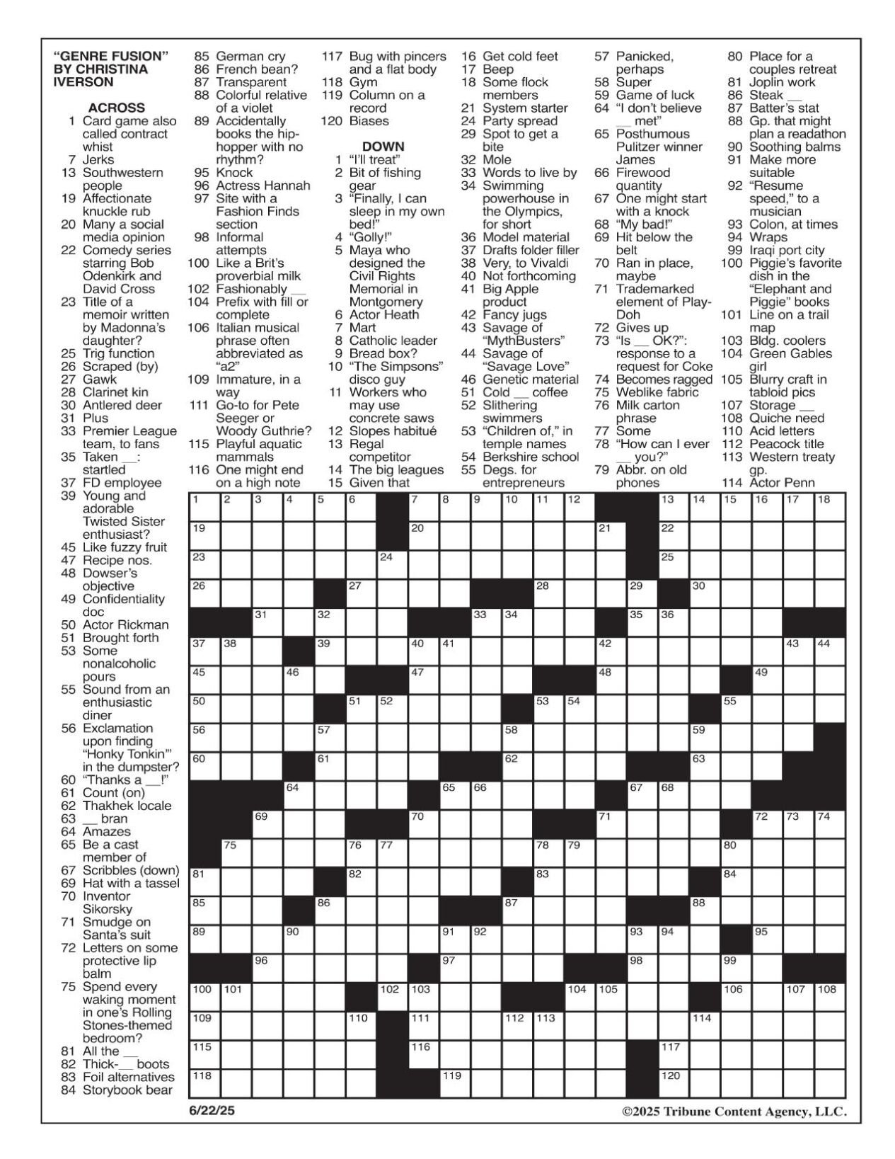 La Times Crossword: June 22, 2025 | Crosswords | Yakimaherald with regard to La Times Printable Crossword Puzzles