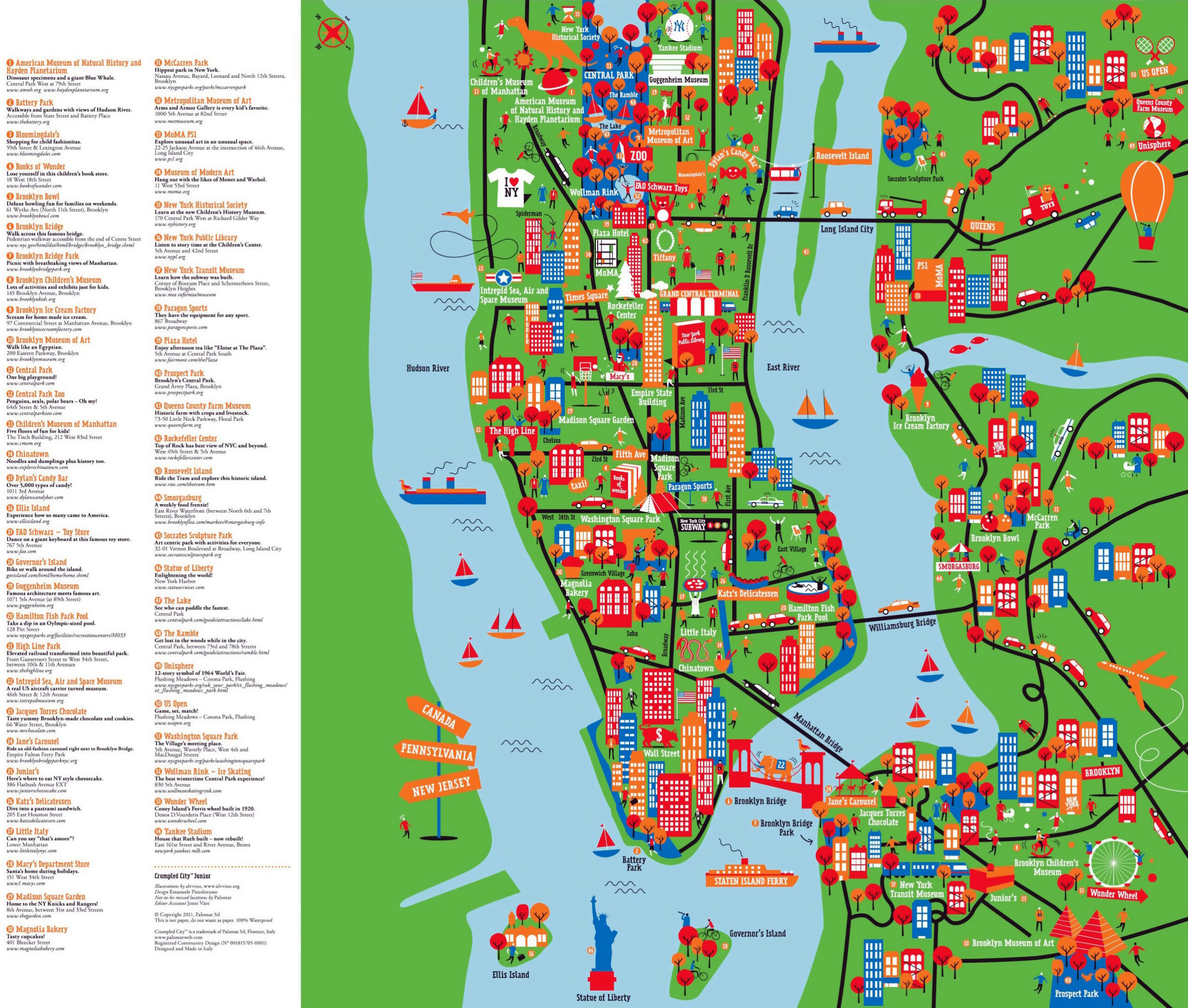 Large Detailed New York Tourist Attractions Map | New York | Usa inside New York City Map Printable