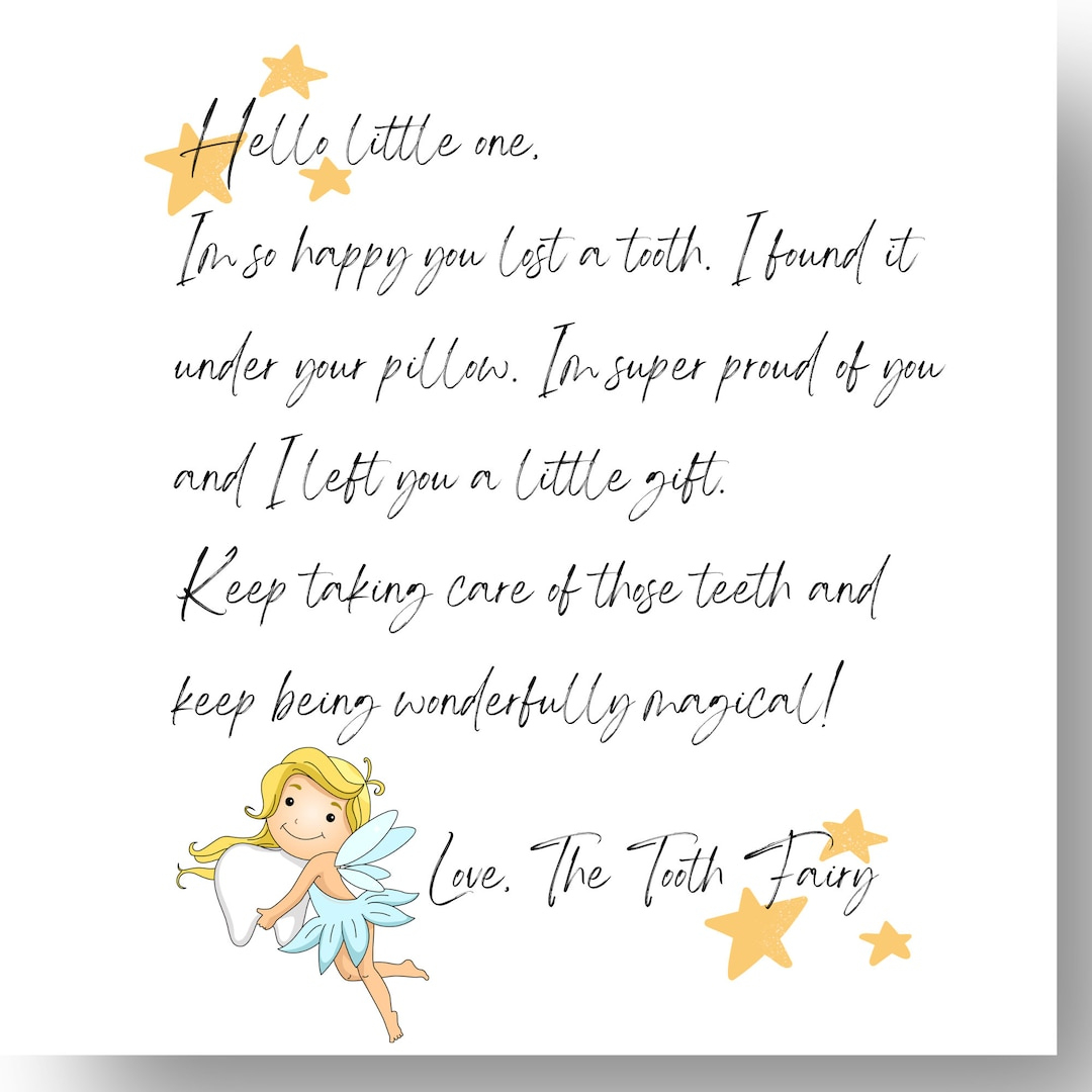 Letter From The Tooth Fairy, Printable - Etsy Uk pertaining to Letter From Tooth Fairy Printable