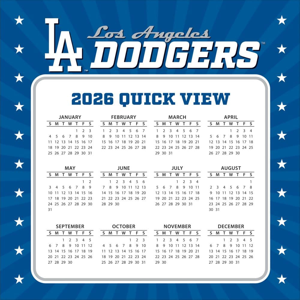 Mlb Los Angeles Dodgers 2026 Desk Calendar - Calendars with Los Angeles Dodgers Printable Schedule