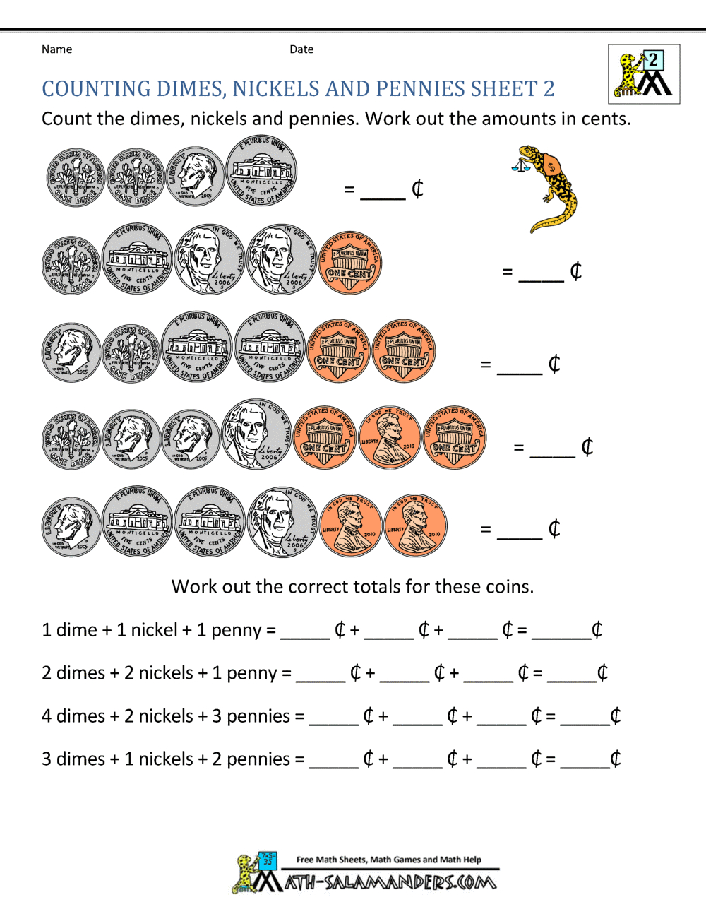 Money Worksheets For 2Nd Grade with regard to Free Printable Worksheets For 2nd Graders