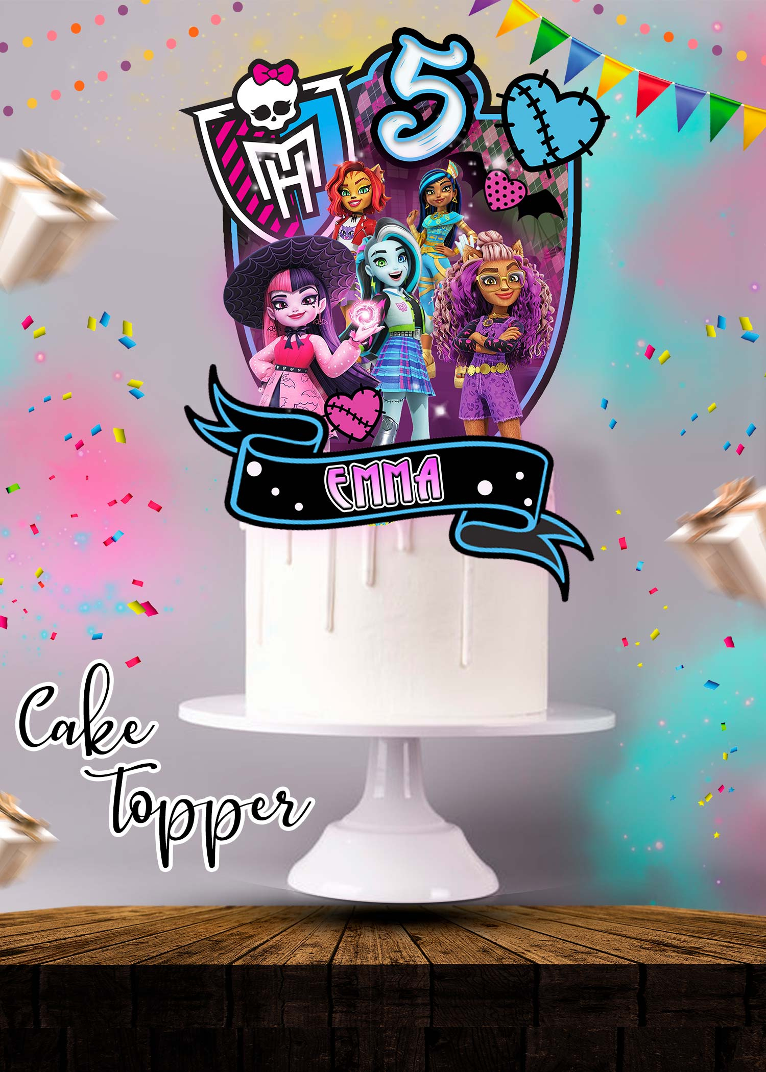 Monster High Printable Cake Topper Digital File - Oscarsitosroom with regard to Monster High Cake Topper Printable