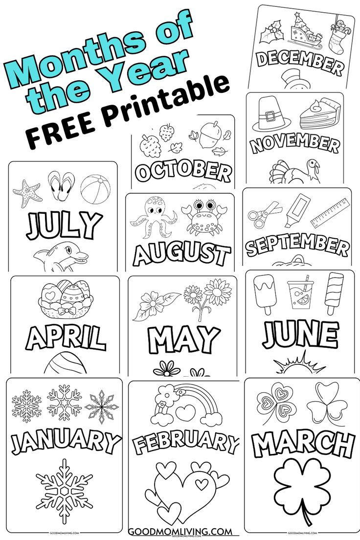 Months Of The Year Coloring Pages - Months Of The Year Coloring throughout Free Printable Months of the Year