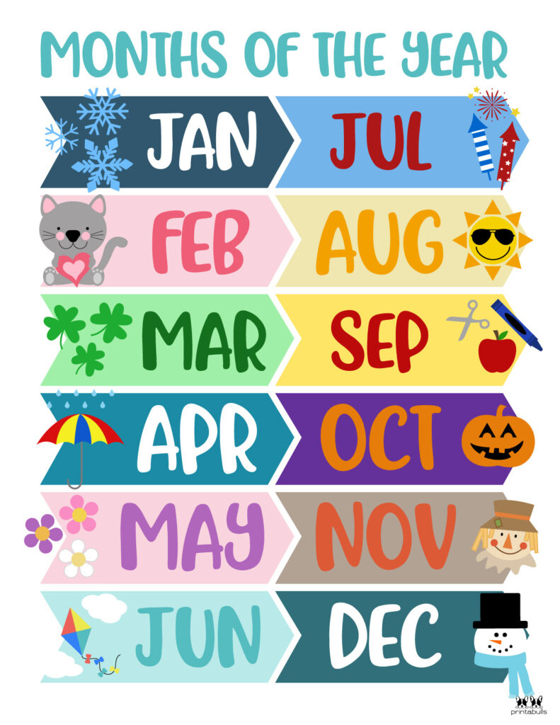 Months Of The Year Worksheets &amp; Printables | Printabulls with regard to Free Printable Months Of The Year