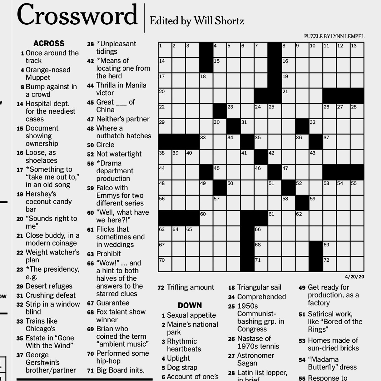 More Puzzles To Pass The Time - The New York Times regarding New York Times Crossword Printable