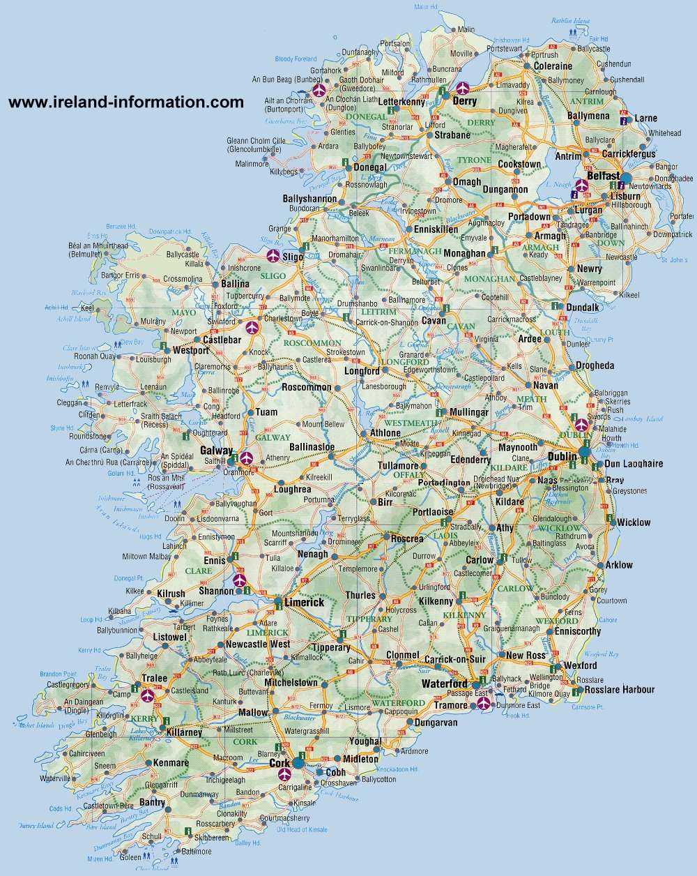 Most Popular Tourist Attractions In Ireland - Free & Paid Attractions inside Tourist Map Of Ireland Printable