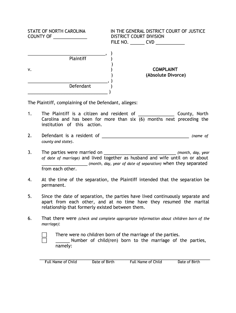 Nc Divorce Forms Pdf: Fill Out & Sign Online | Dochub in Printable Nc Divorce Forms