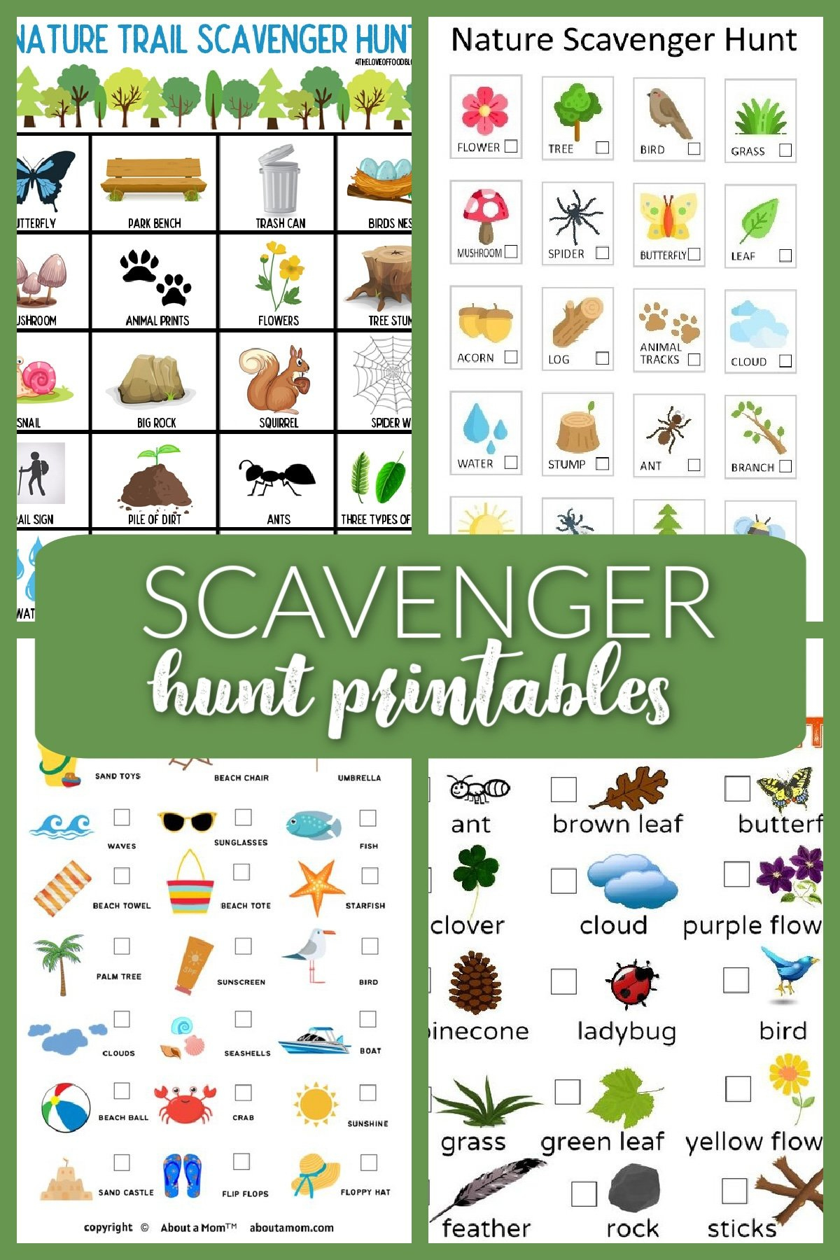 Outdoor Nature Scavenger Hunt Printables + Ideas For Kids in Nature Scavenger Hunt Free Printable