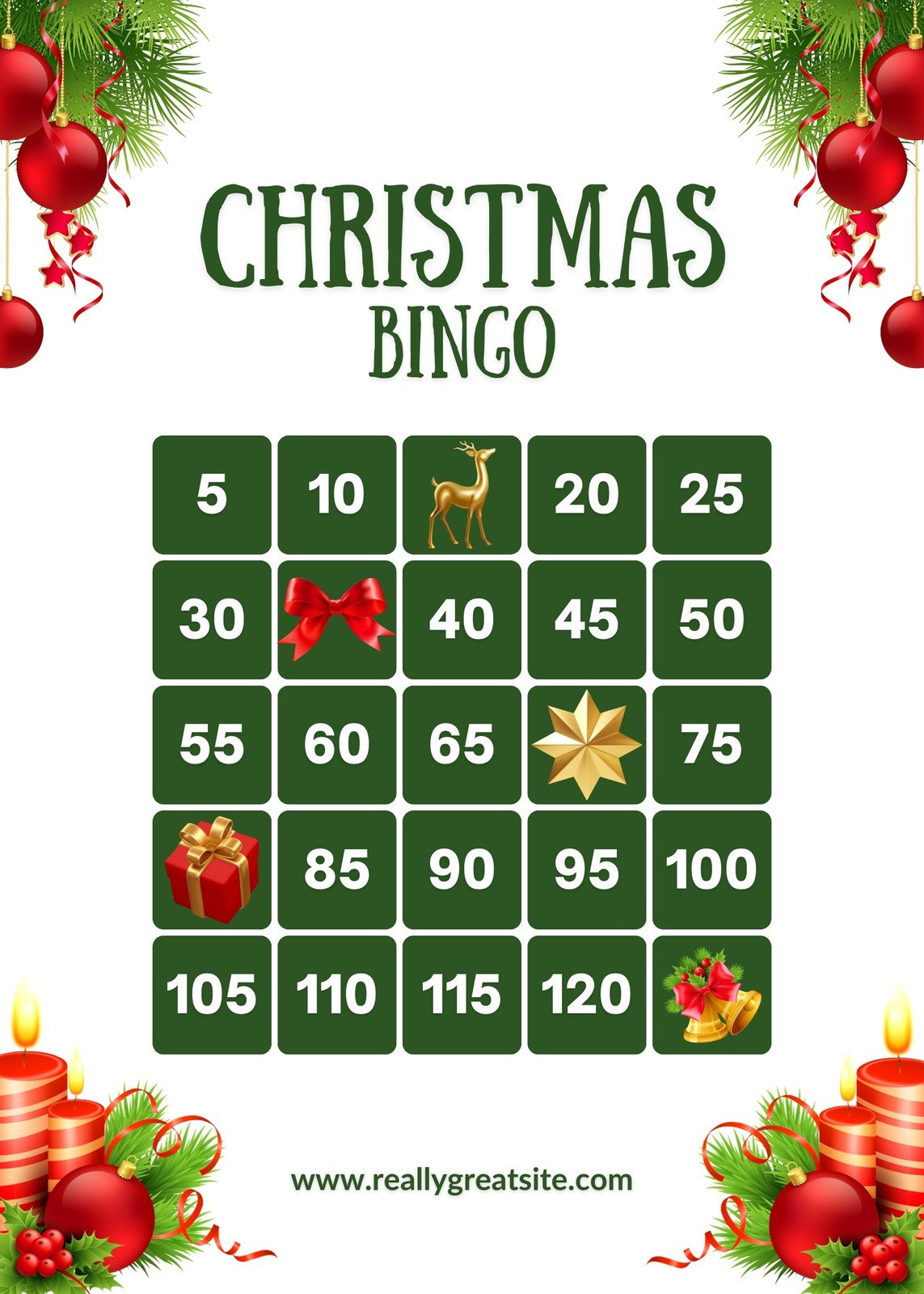Page 3 - Free Printable Christmas Bingo Card Templates | Canva with Free Printable Christmas Bingo Cards 1 75