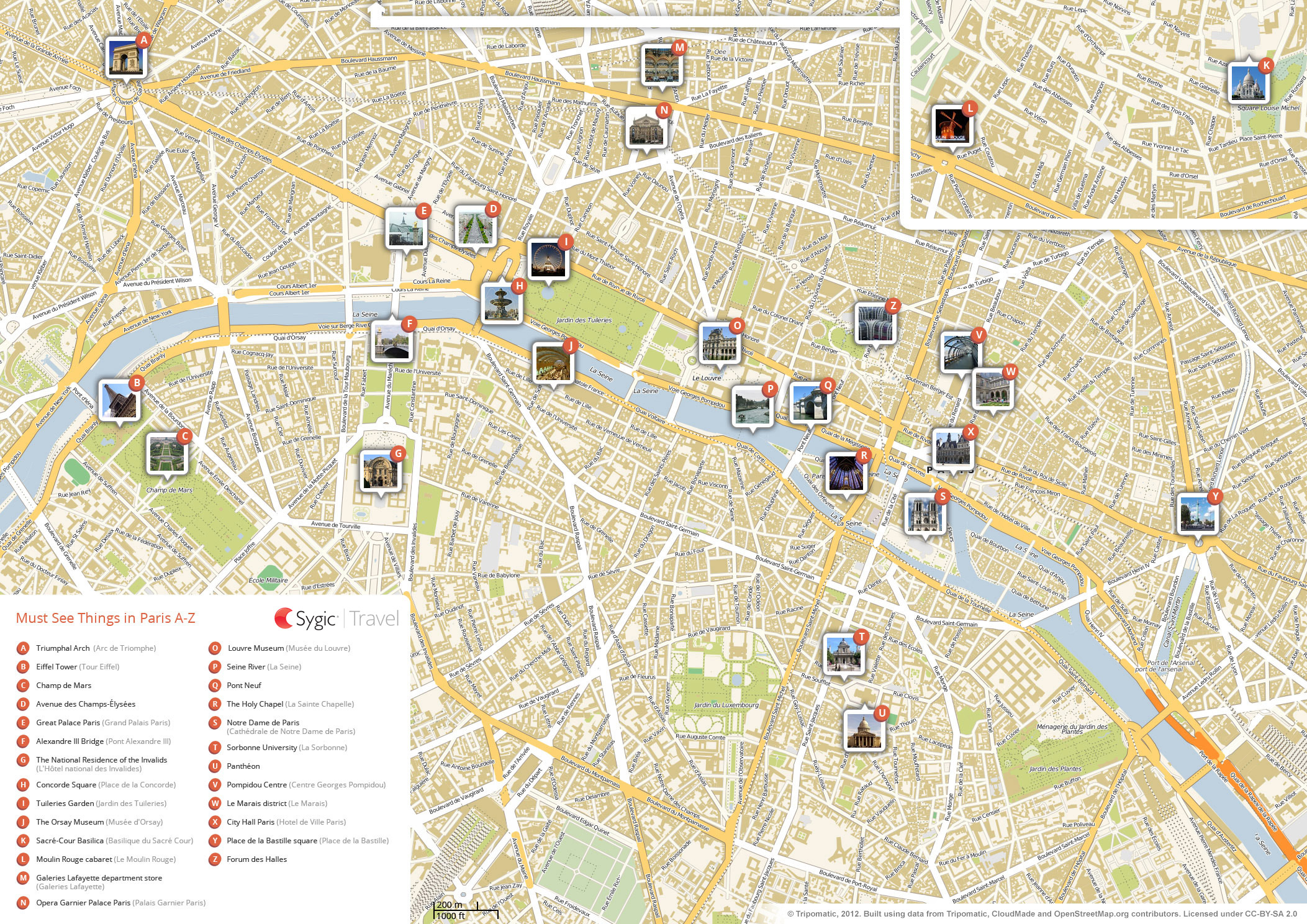 Paris Printable Tourist Map | Tripomatic regarding Printable Map Of Paris France