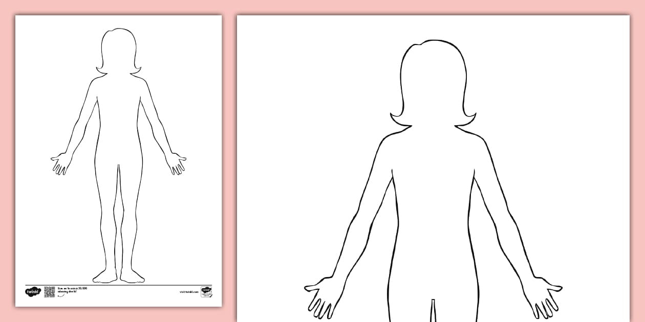 Person Colouring Page - Body Outline Drawing inside Outline Of Human Body Printable