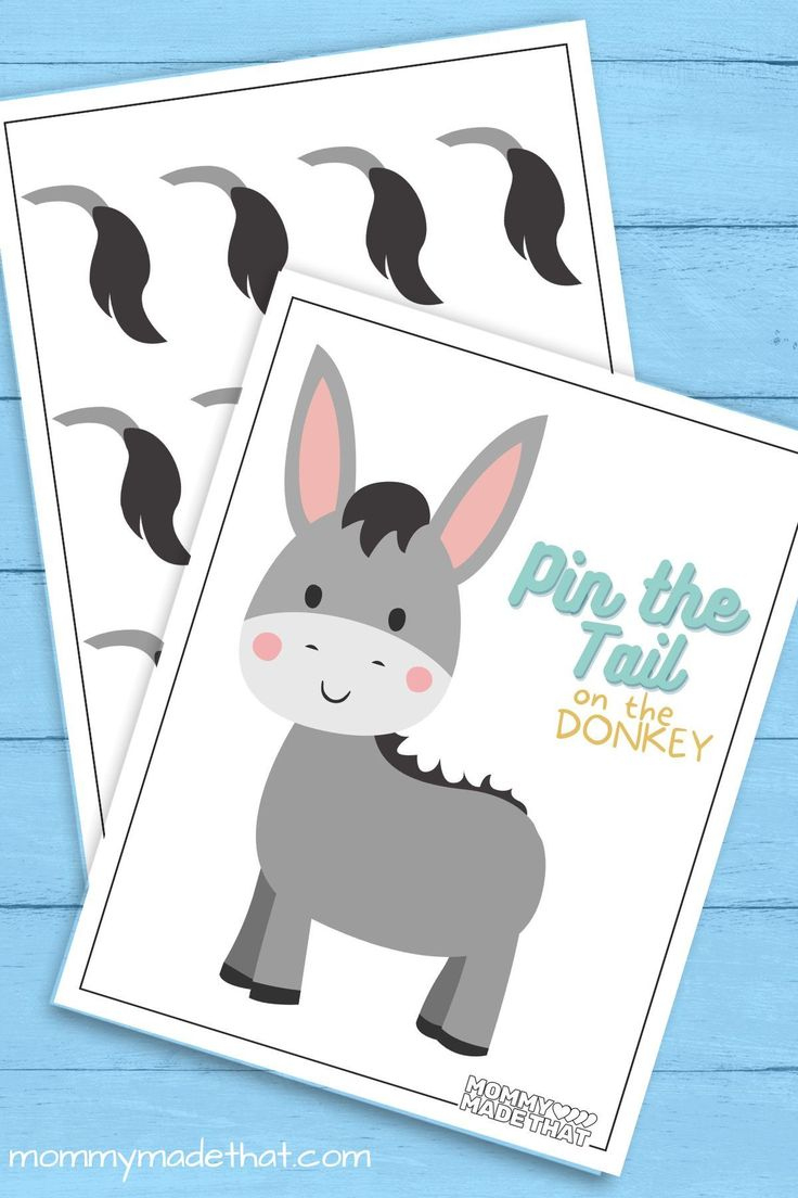 Pin The Tail On The Donkey (Cute Free Printable!) inside Printable Pin The Tail On The Donkey Game