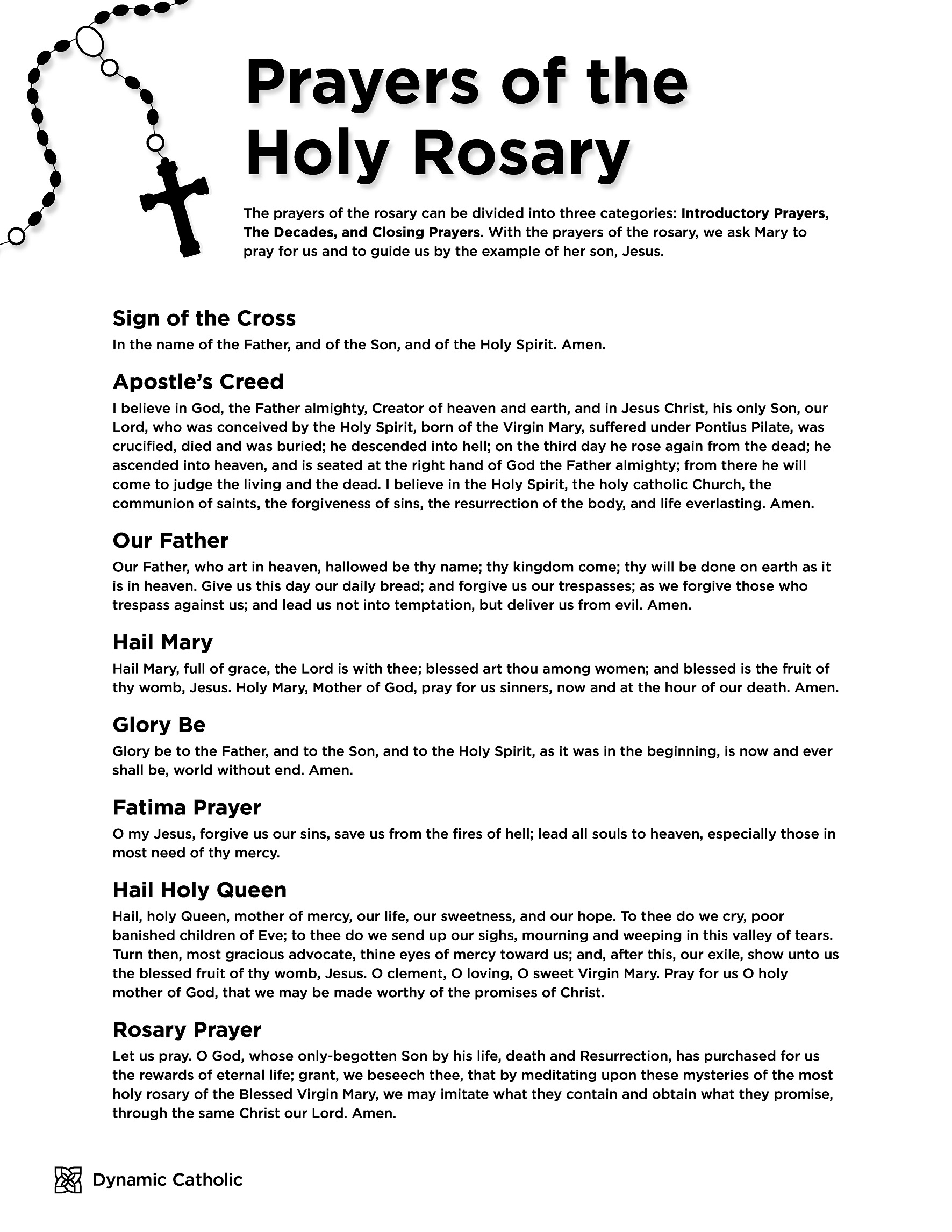 Pray The Rosary – St. John – St. Paul Catholic Collaborative with Printable How To Pray The Rosary