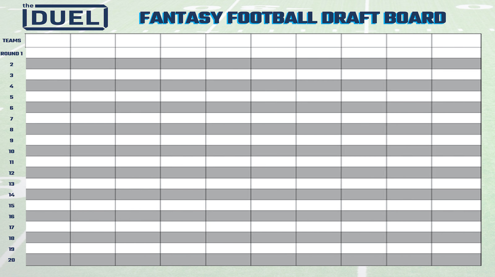 Printable Fantasy Football Draft Board For Your 2021 Draft with regard to Fantasy Football Printable Draft Board