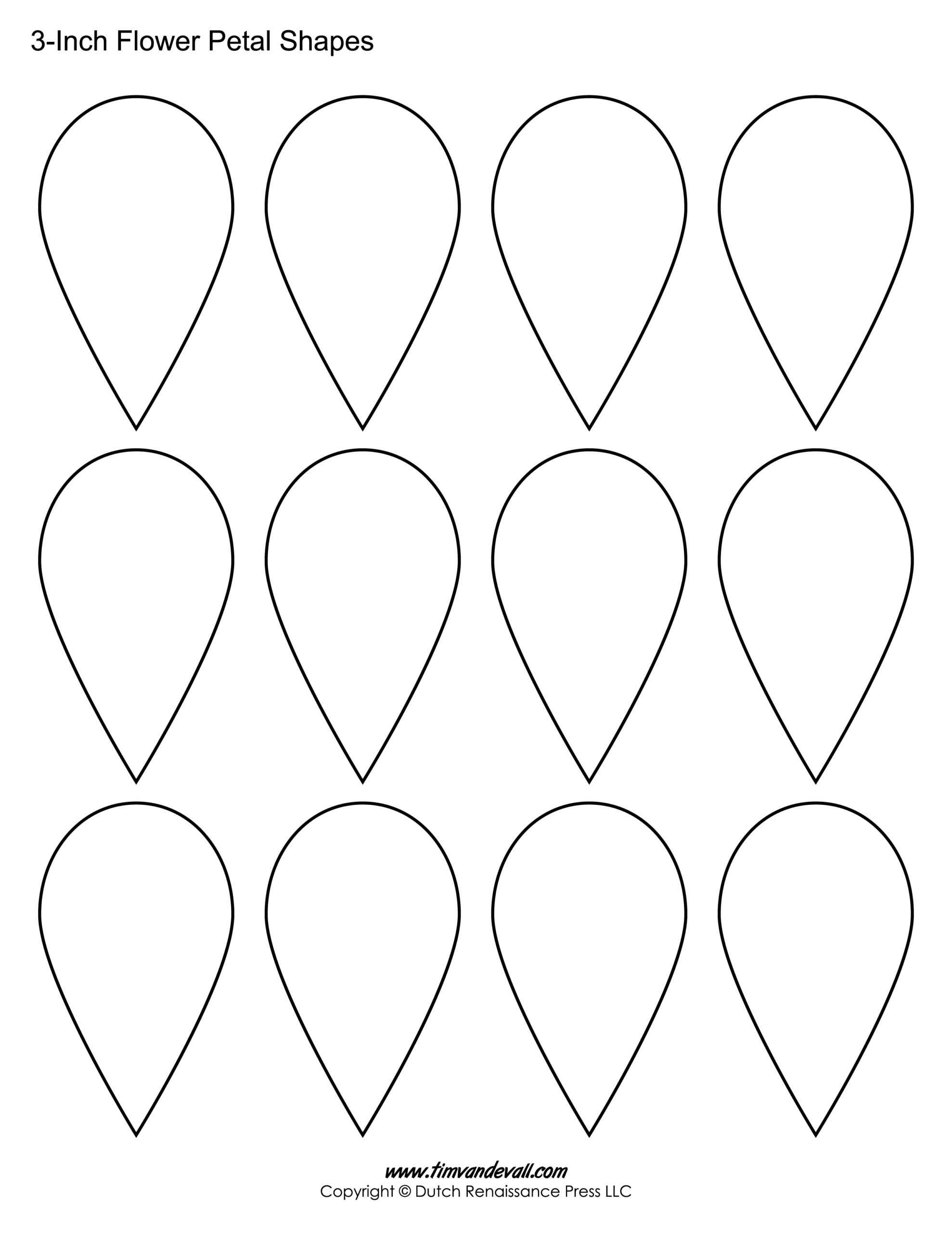 Printable Flower Petal Templates For Making Paper Flowers pertaining to Printable Flower Petal Template Pattern