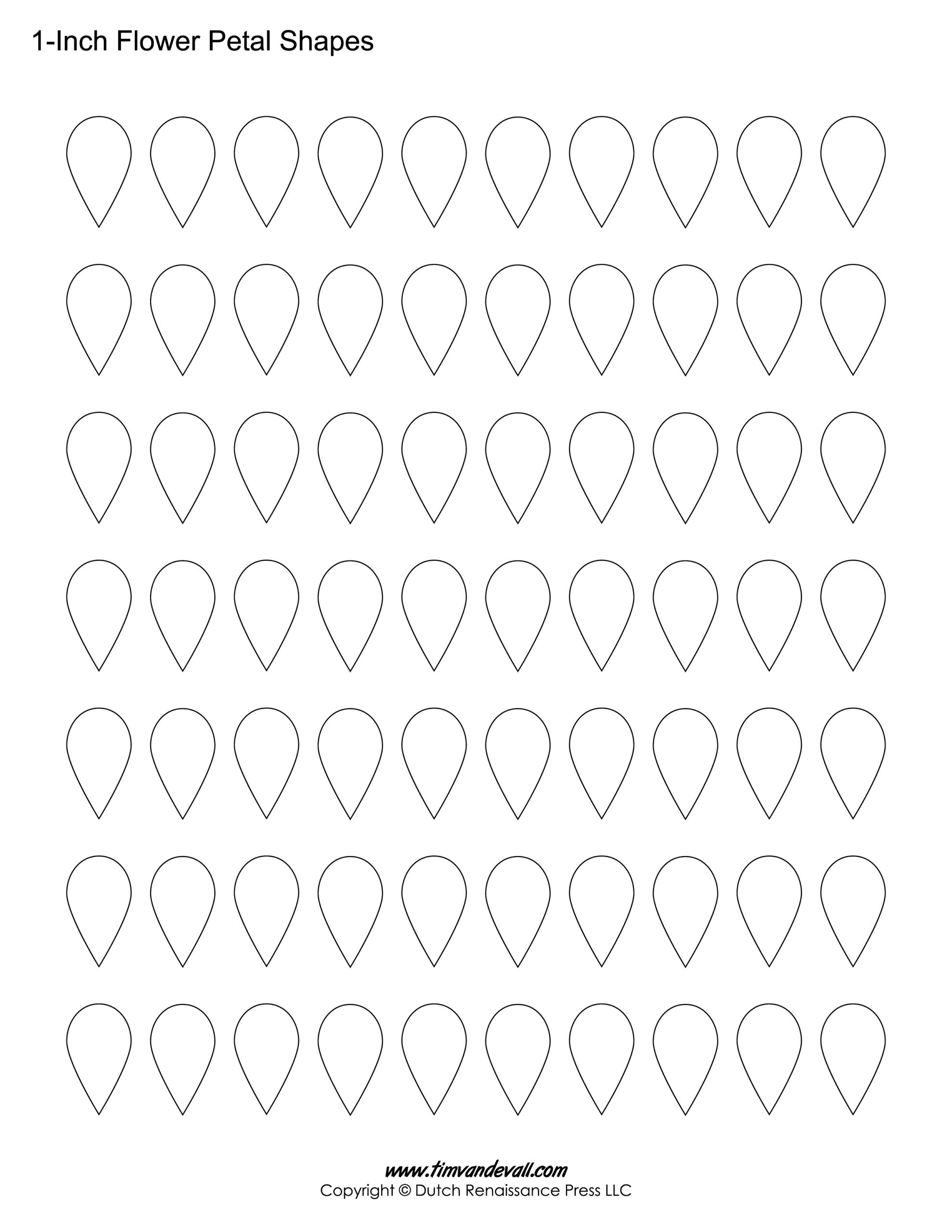 Printable Flower Petal Templates For Making Paper Flowers with regard to Printable Flower Petal Template Pattern