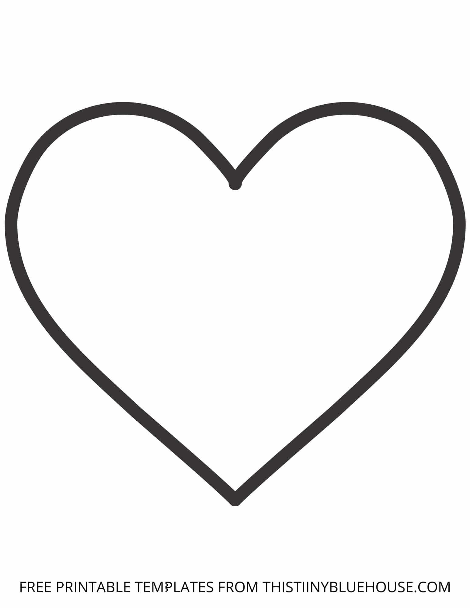 Printable Heart Template (Small, Medium, Large) regarding Free Printable Outline Heart Template