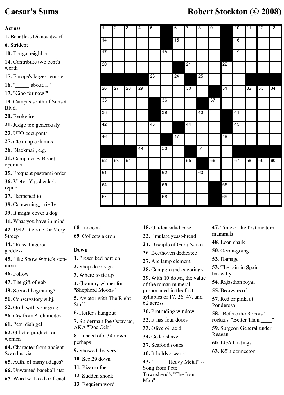 Printable La Times Crossword Puzzle - Printable Templates inside La Times Printable Crossword Puzzles