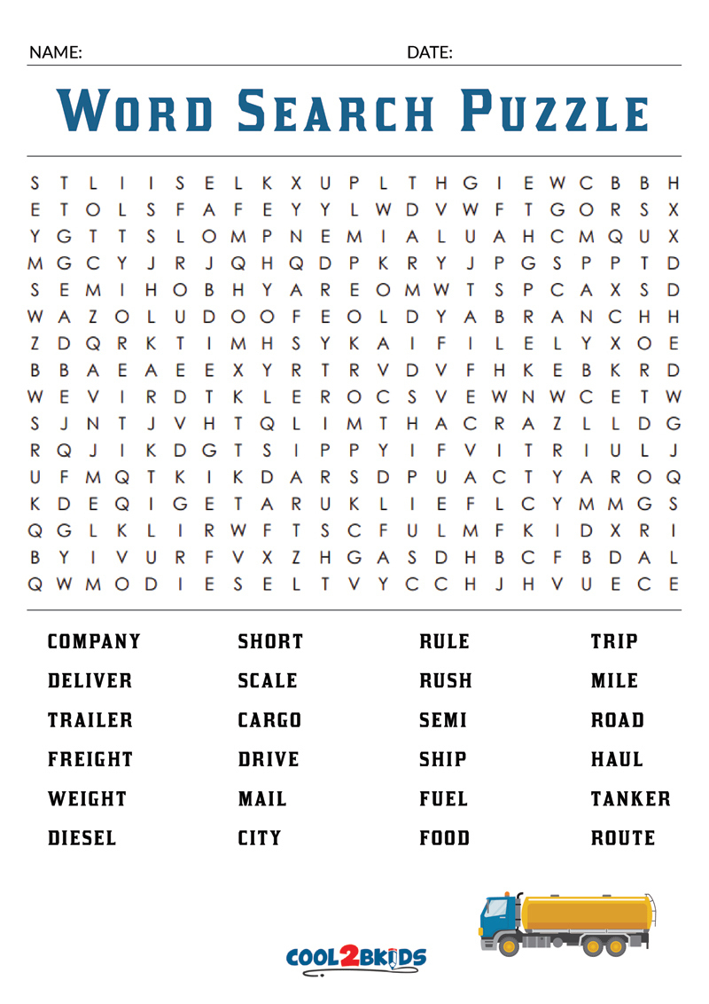 Printable Large Print Word Search - Cool2Bkids throughout Free Printable Giant Large Print Word Search