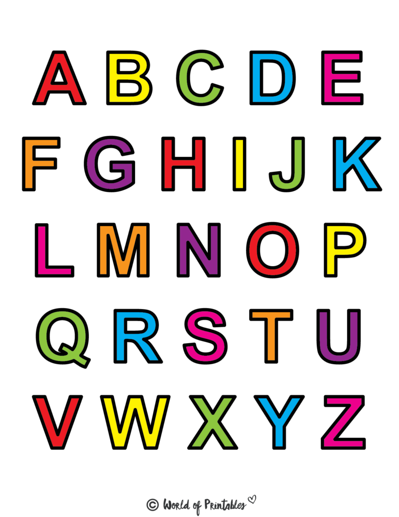Printable Letters & Alphabet Letters - World Of Printables within Full Page Printable Alphabet Letters