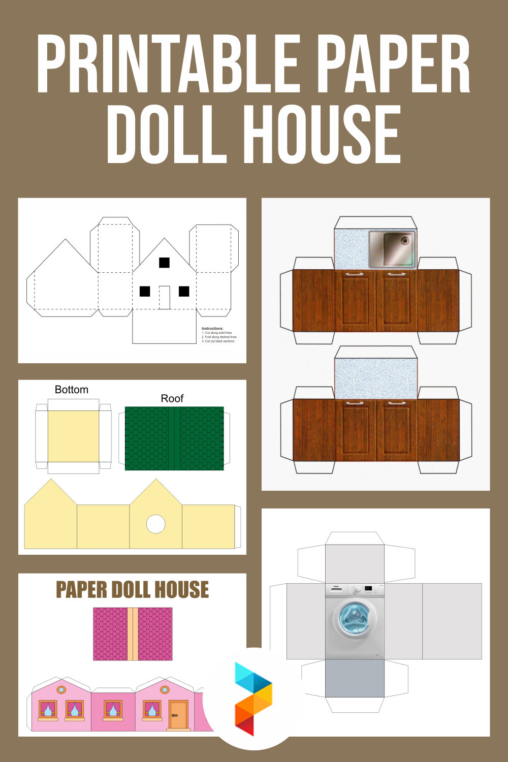 Printable Paper Doll House pertaining to Pdf Printable Free Dollhouse Plans