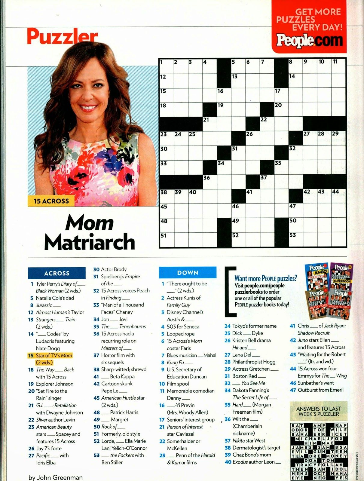 Printable People Magazine Crossword Puzzles - Printable Crossword pertaining to Printable Crossword Puzzles From People Magazine