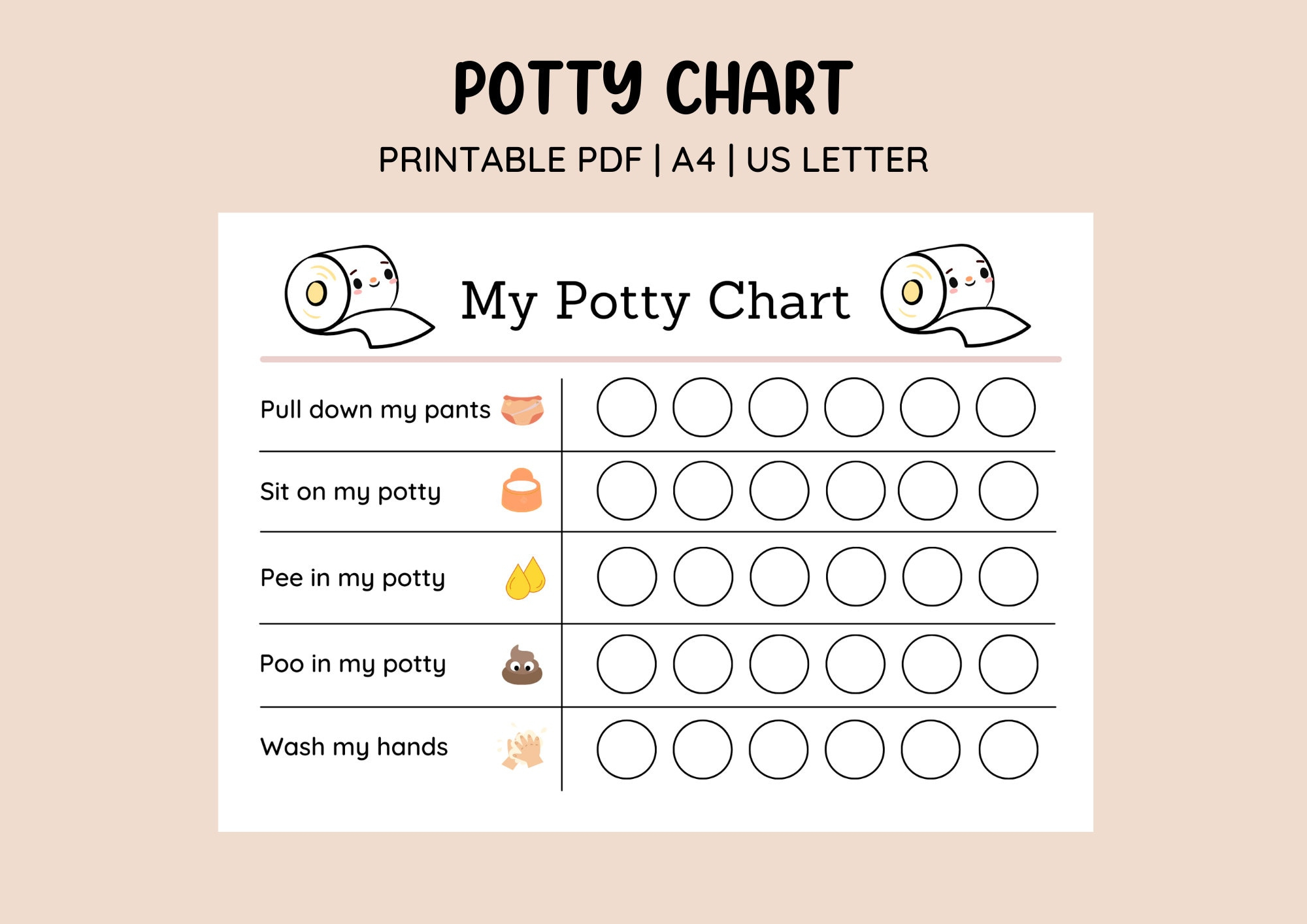 Printable Potty Training Chart • Potty Sticker Chart • Toddler throughout Printable Potty Chart For Stickers