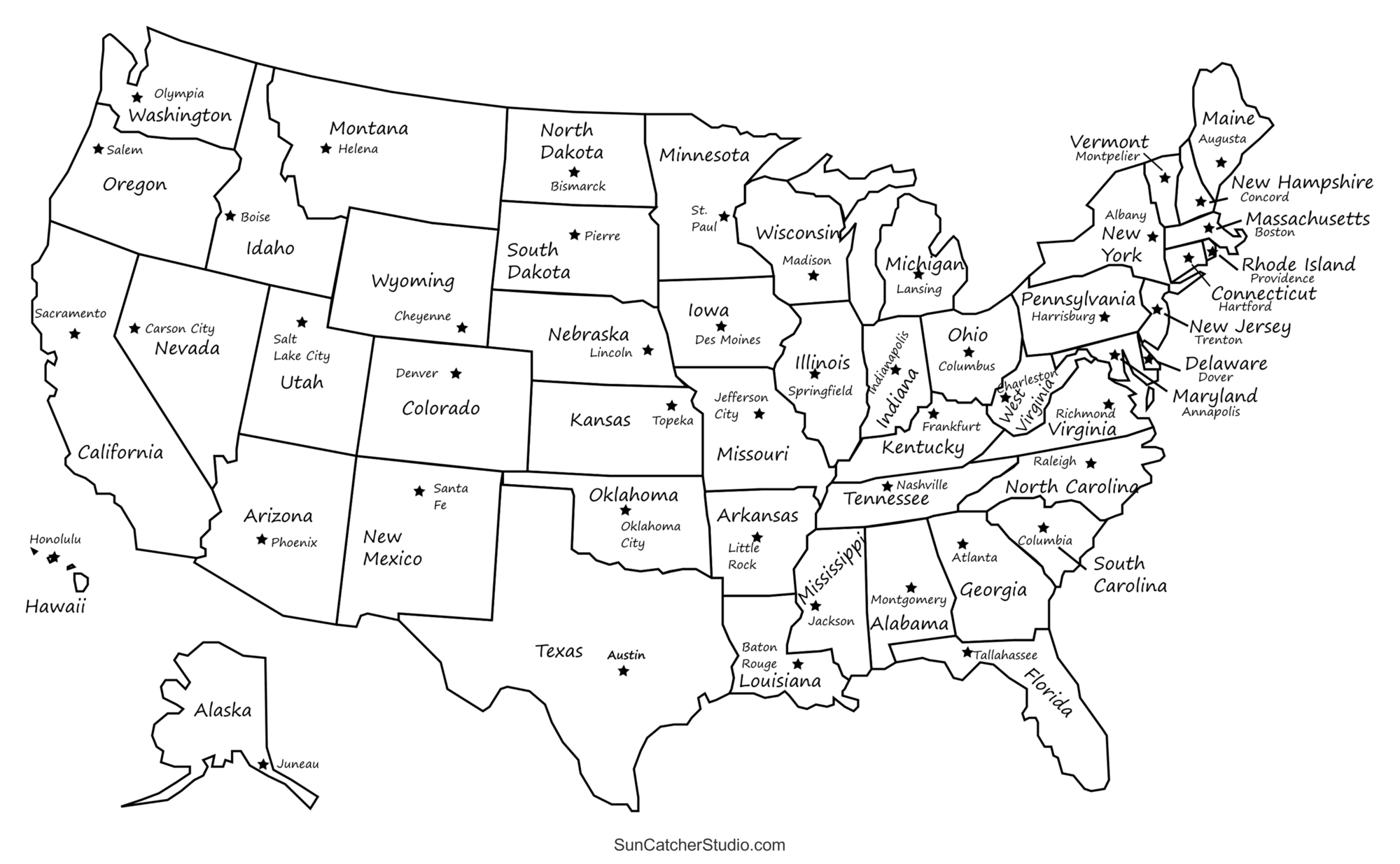 Printable Us Maps With States (Usa, United States, America) – Diy with Printable Usa Map With Capitals