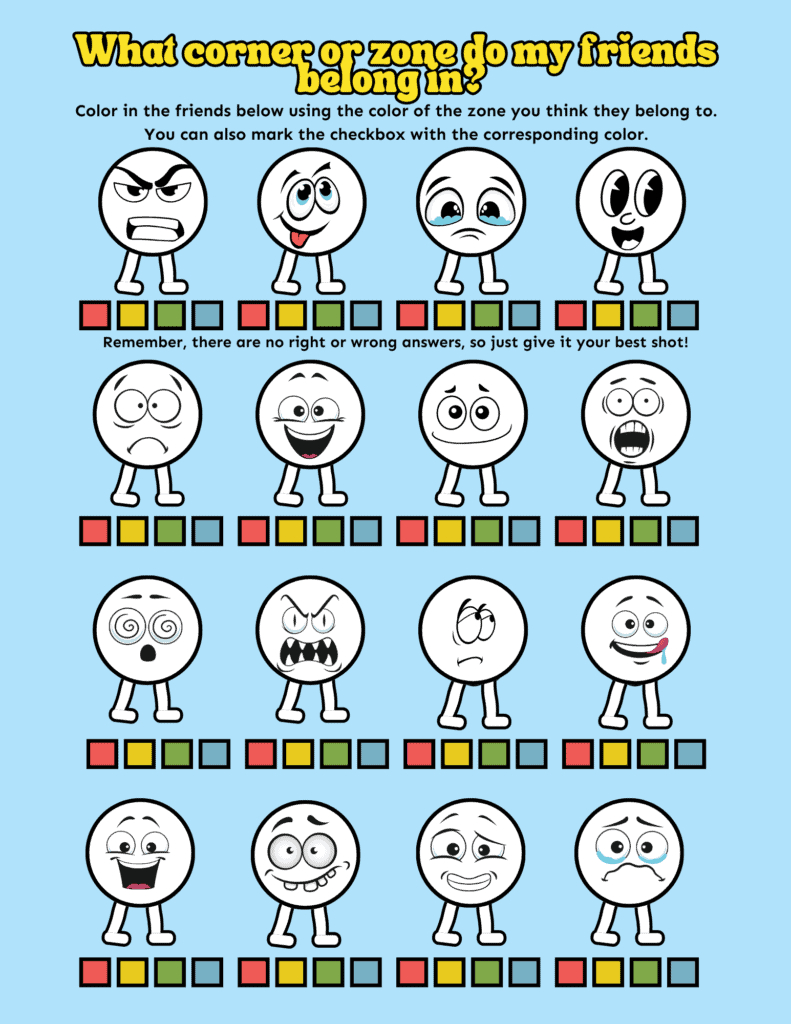 Printable Zones Of Regulation Activities For Kids • Mindfulmazing inside Free Zones Of Regulation Printables