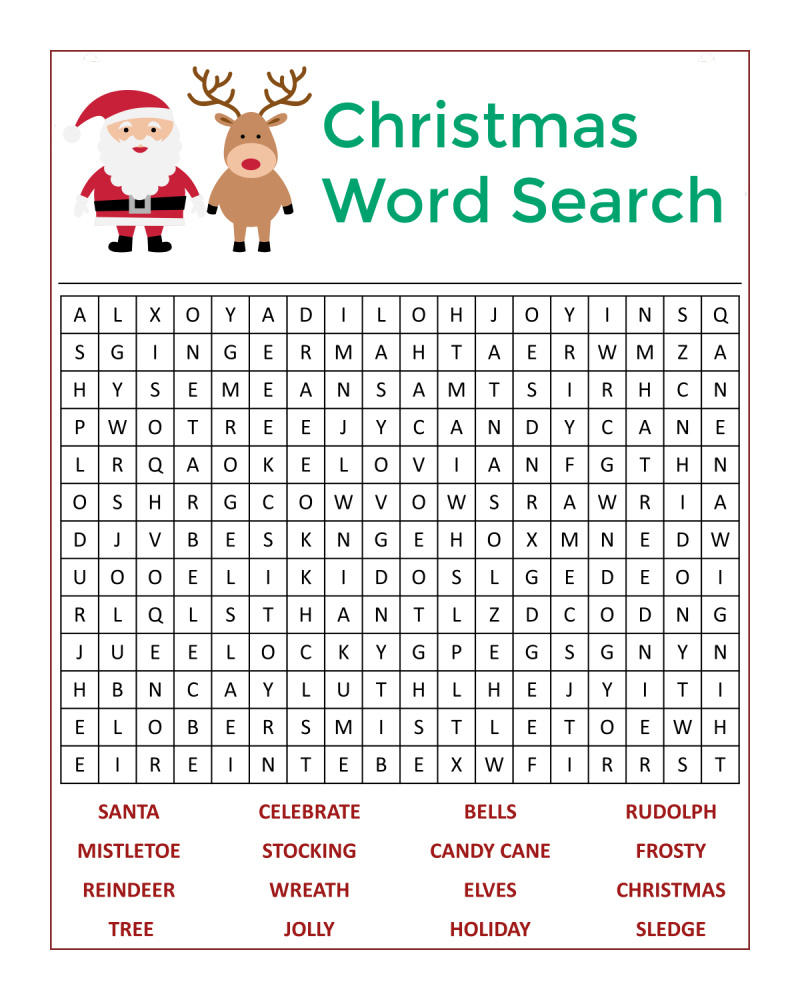 Santa'S Christmas Word Search Activity Page - Mama Likes This regarding Free Printable Christmas Word Search