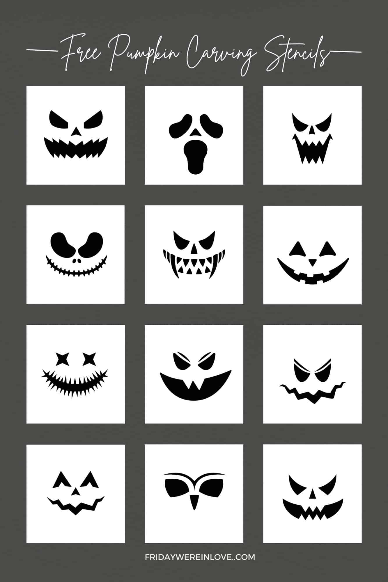 Scary Pumpkin Stencils: Free Printable! - Friday We'Re In Love inside Free Pumpkin Carving Stencils Printable
