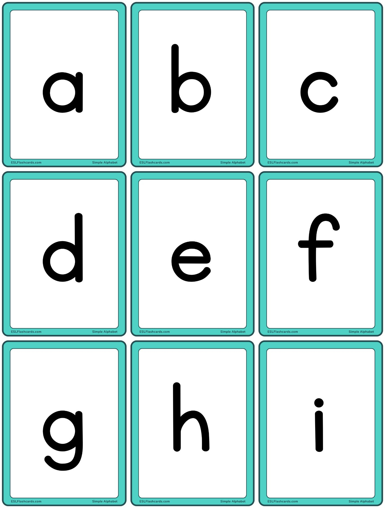 Simple Alphabet – Esl Flashcards regarding Free Printable Flash Cards Alphabet
