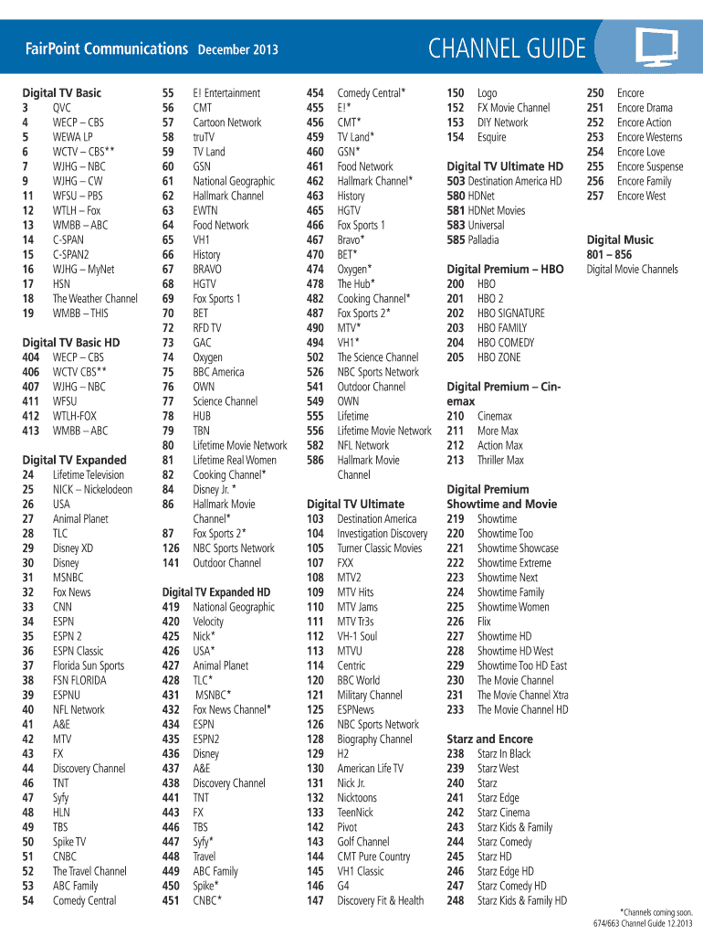 Spectrum Channel Numbers - Fill Online, Printable, Fillable, Blank with Printable Spectrum Channels List By Zip Code