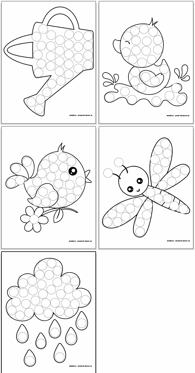 Spring Dot Painting Pages - The Artisan Life throughout Free Printable Preschool Do A Dot Art Printables