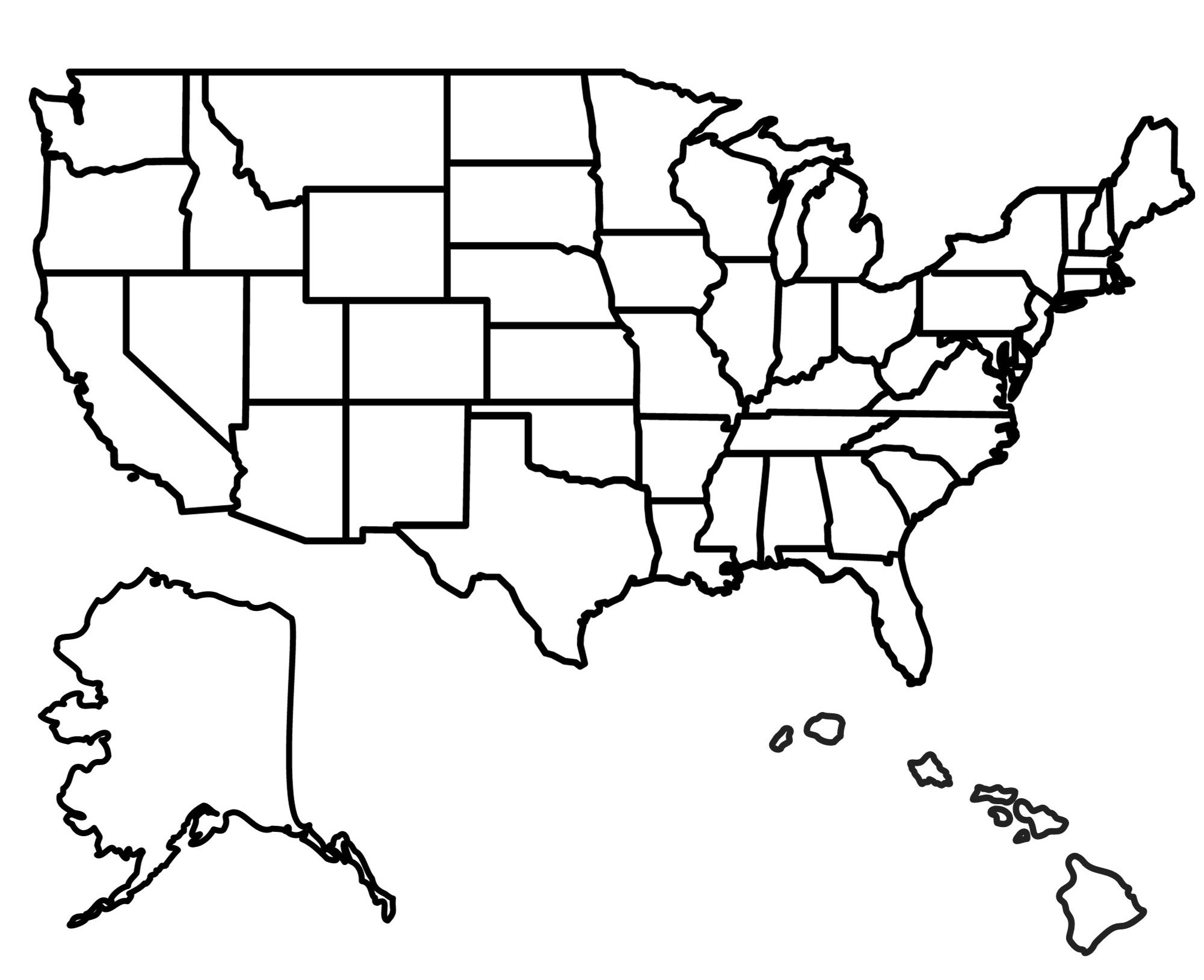 State Outlines: Blank Maps Of The 50 United States - Gis Geography pertaining to Blank Map of USA Printable