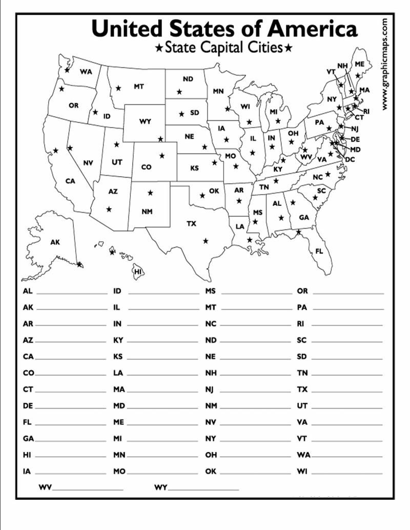 States And Capitals Worksheets - Worksheets Library in Us States and Capitals Quiz Printable