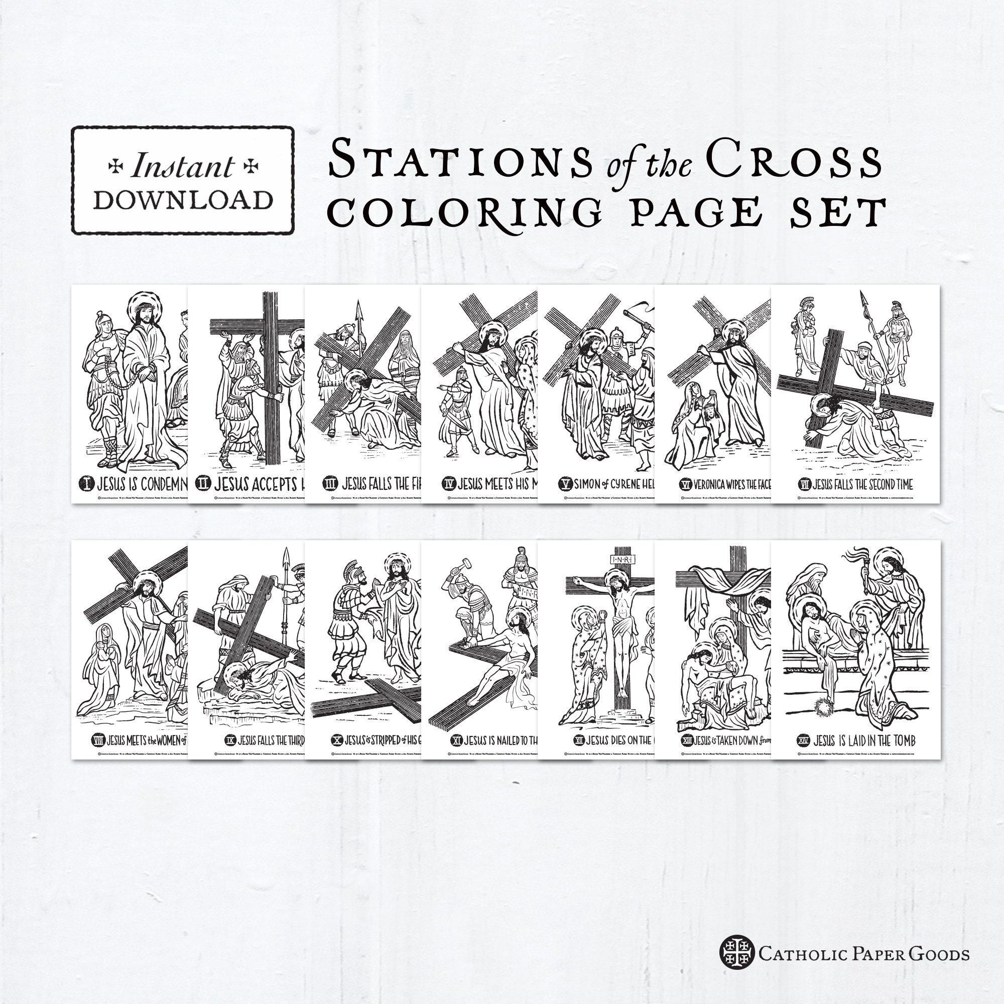 Stations Of The Cross Coloring Pages, 14 Catholic Lent Coloring pertaining to The Stations Of The Cross Printable
