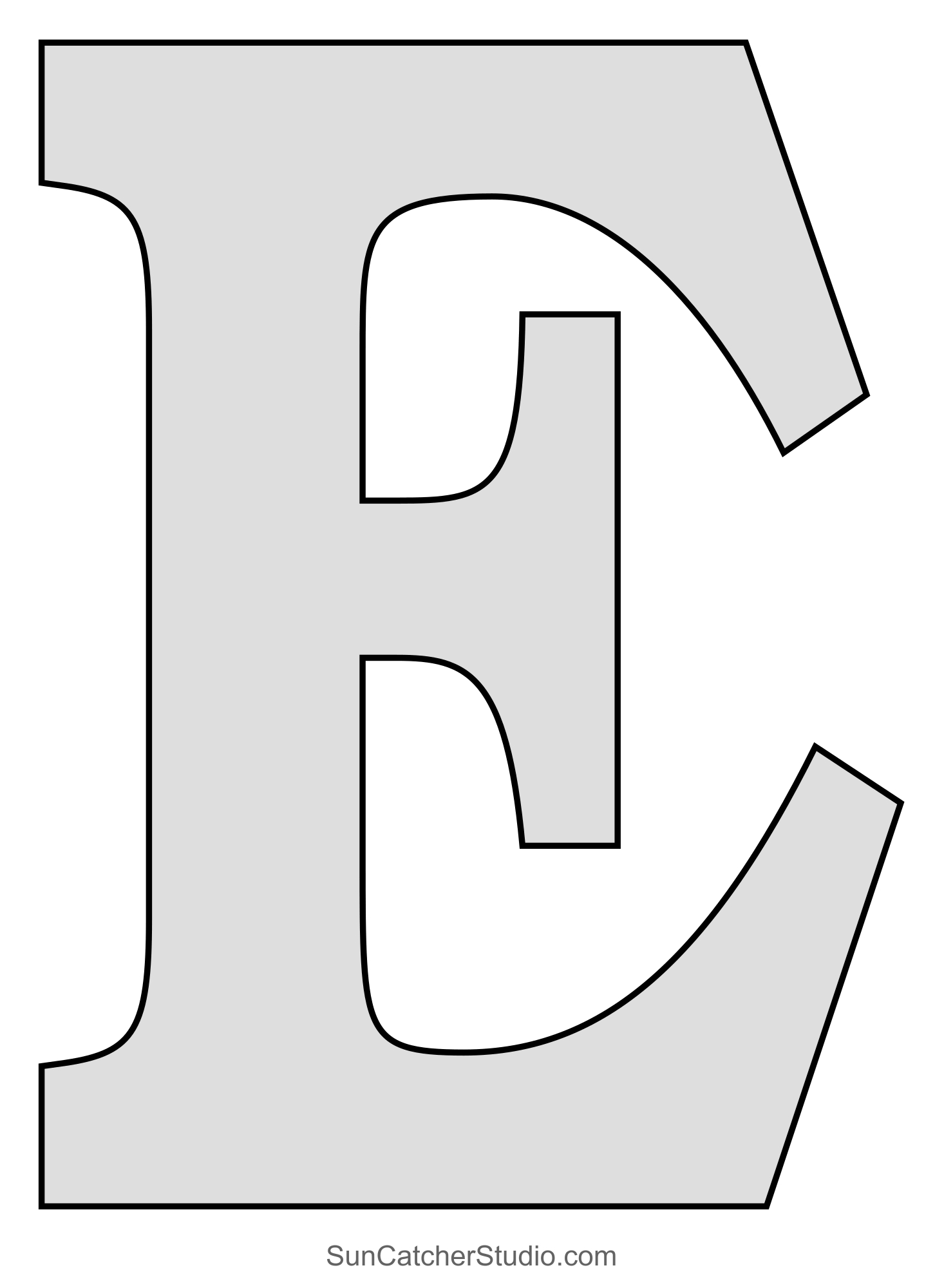Tall Block Serif Printable Letter Stencils (Numbers And Alphabet regarding Large Printable Letters of the Alphabet