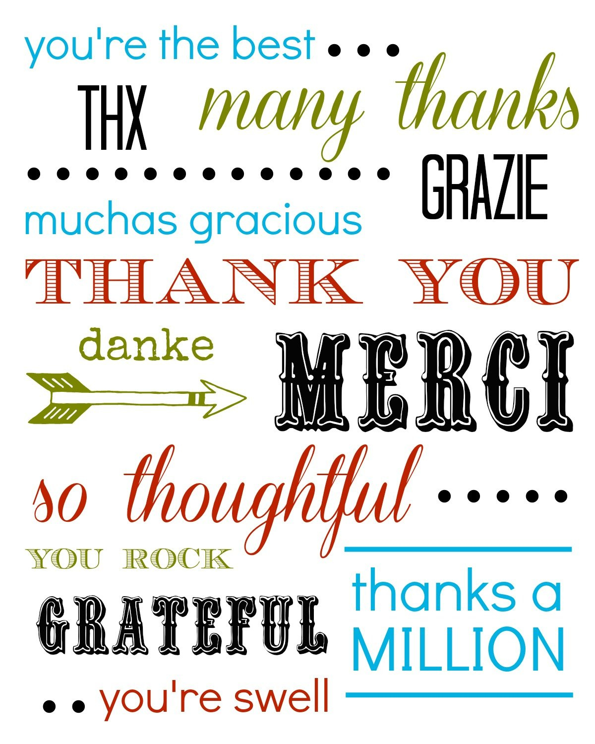 Thank You Card Free Printable with Free Printable Thank You Card
