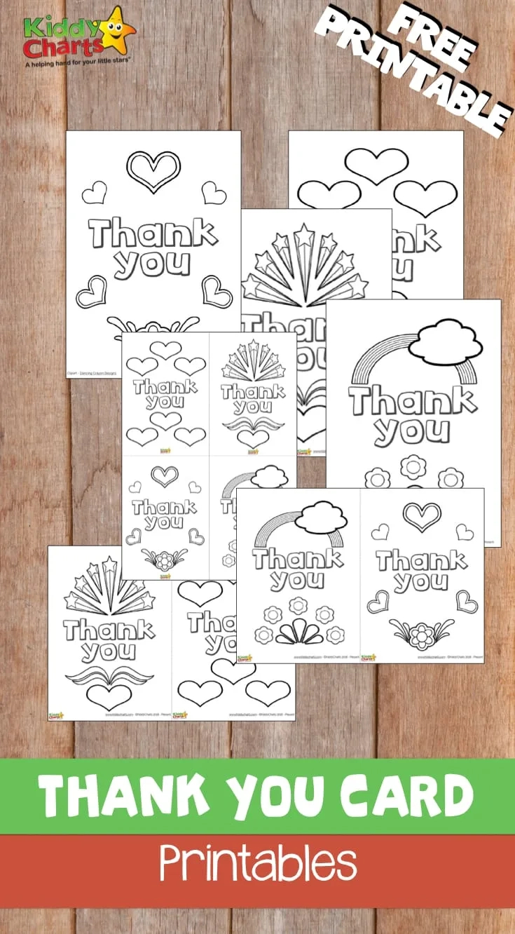 Thank You Cards: Free Printable #52Kindweeks - Kiddycharts in Free Printable Thank You Card