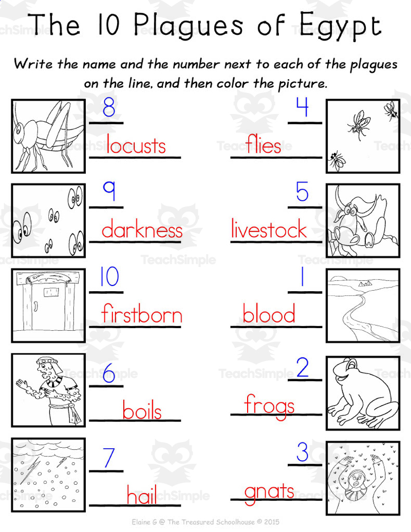 The 10 Plagues Of Egypt Worksheet Pack inside Printable 10 Plagues of Egypt