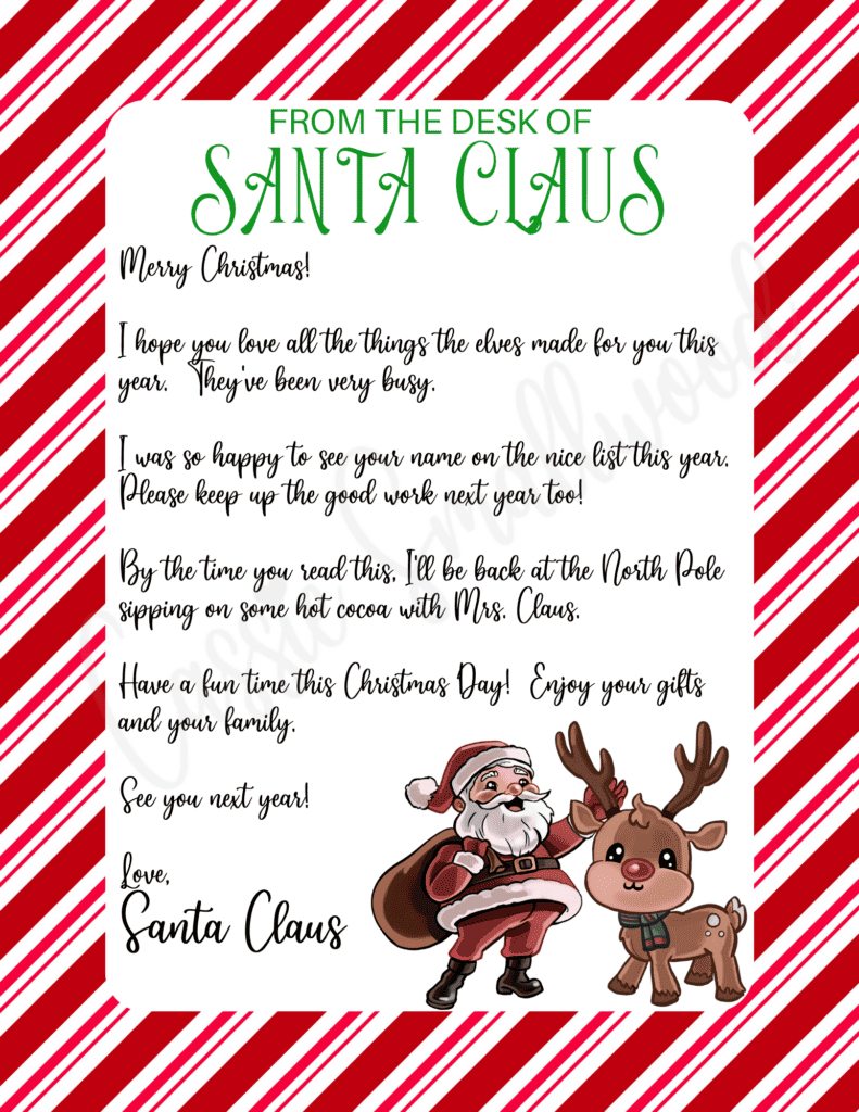 The Cutest Letters From Santa - Cassie Smallwood intended for Printable Christmas Letters From Santa