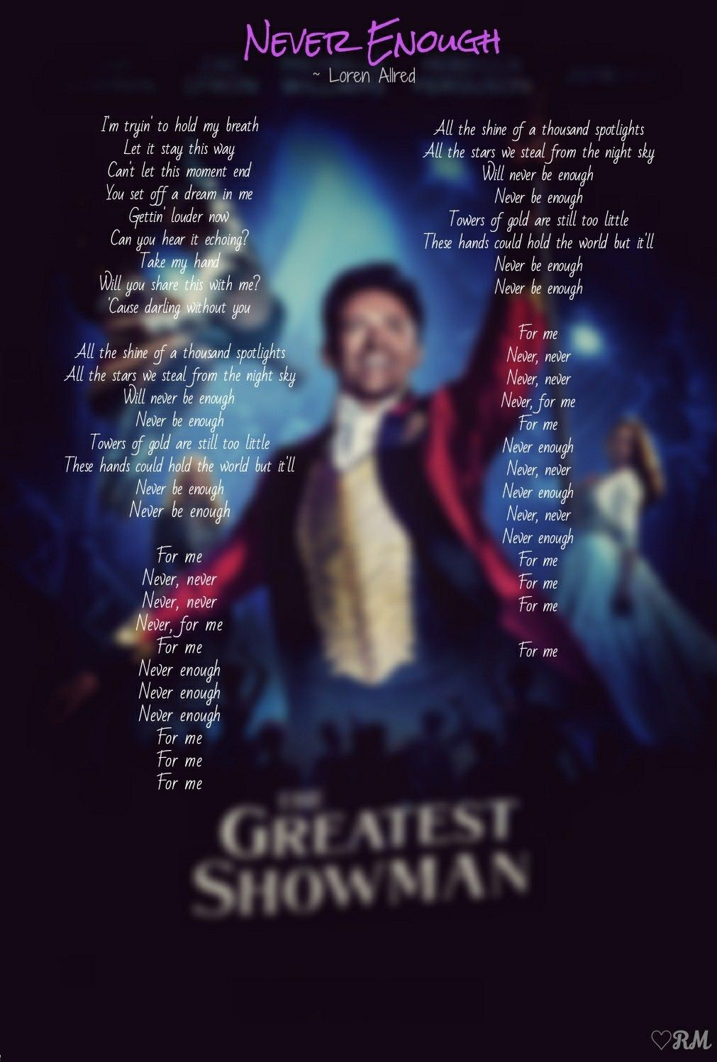 The Greatest Showman Lyrics for The Greatest Show Lyrics Printable