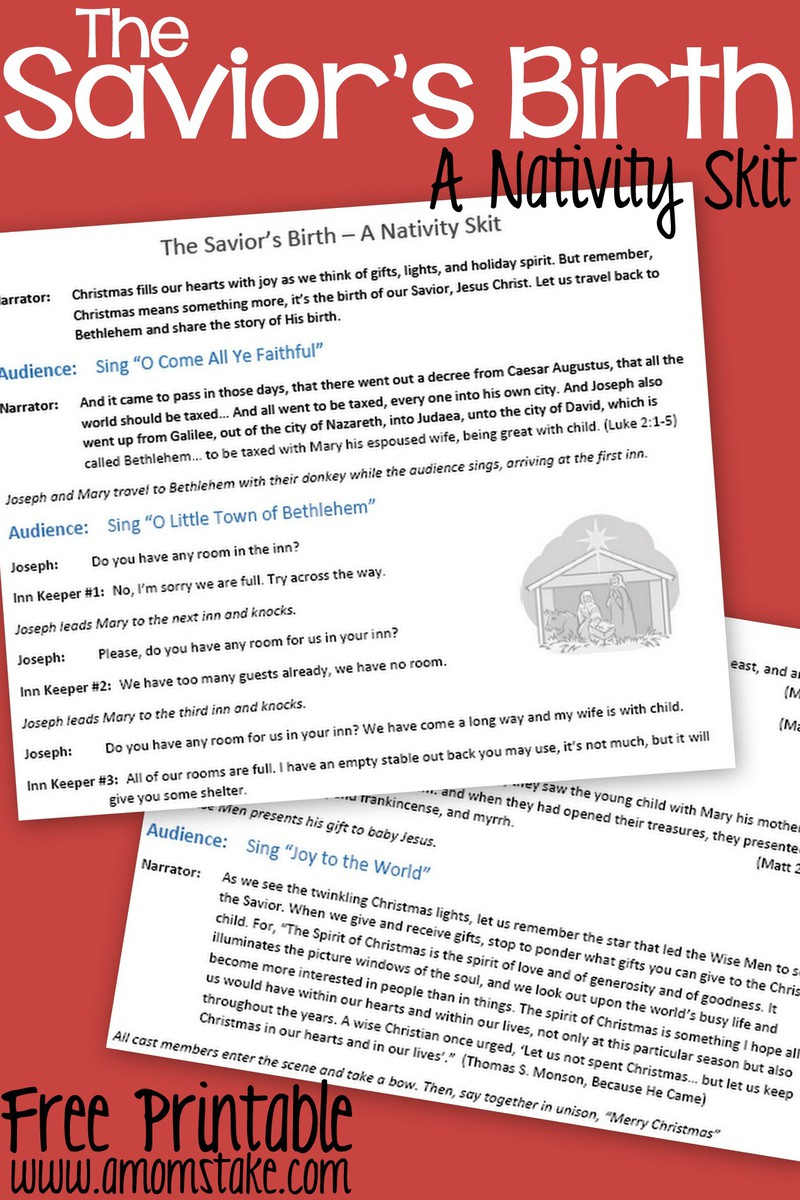 The Savior'S Birth: A Nativity Skit Script With Music – Free in Short Funny Christmas Skits Free Printable
