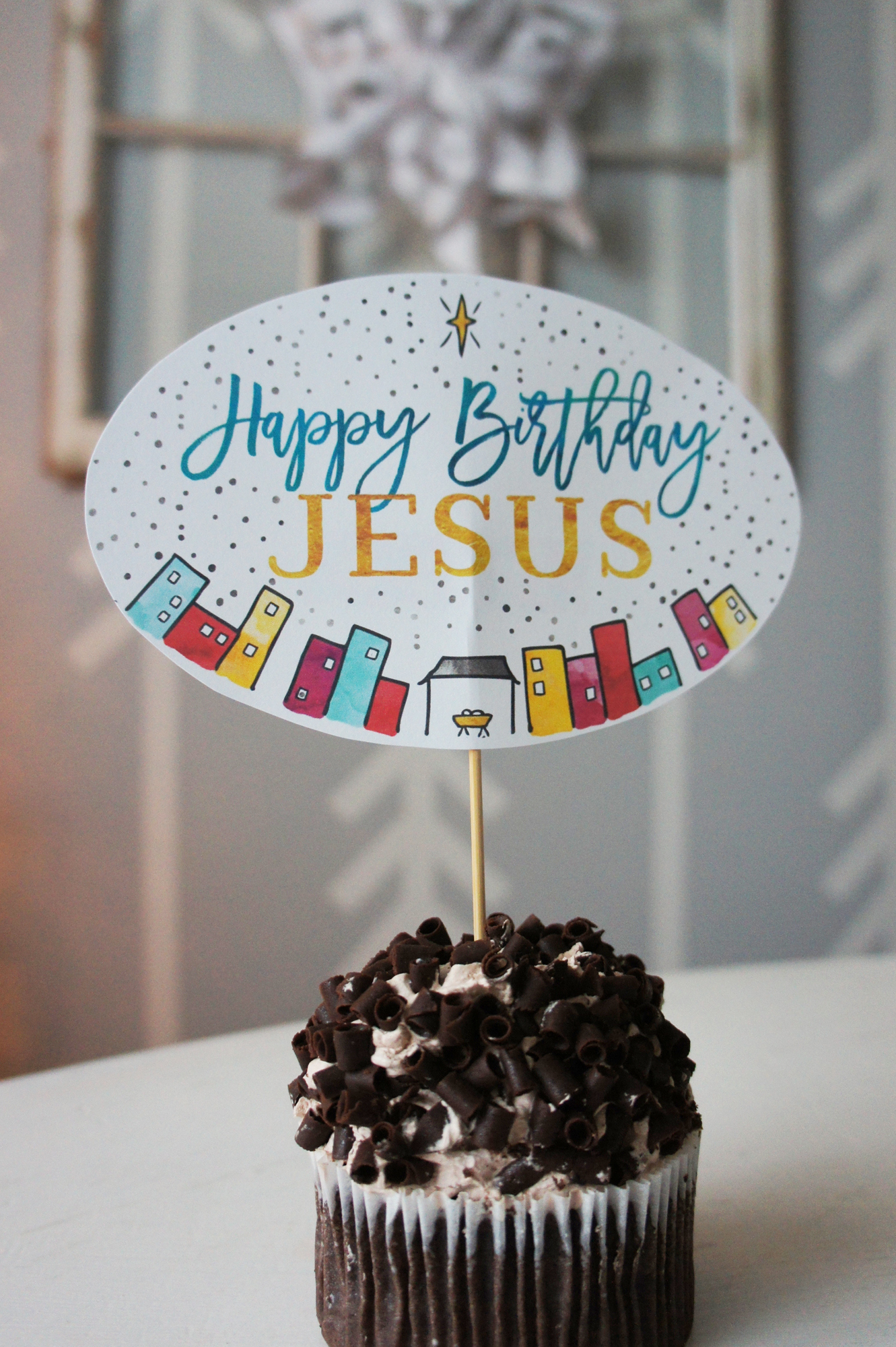 The Seventh Day Of Christmas Traditions &amp;amp; Freebies: A Birthday pertaining to Jesus Birthday Cupcake Toppers Free Printable
