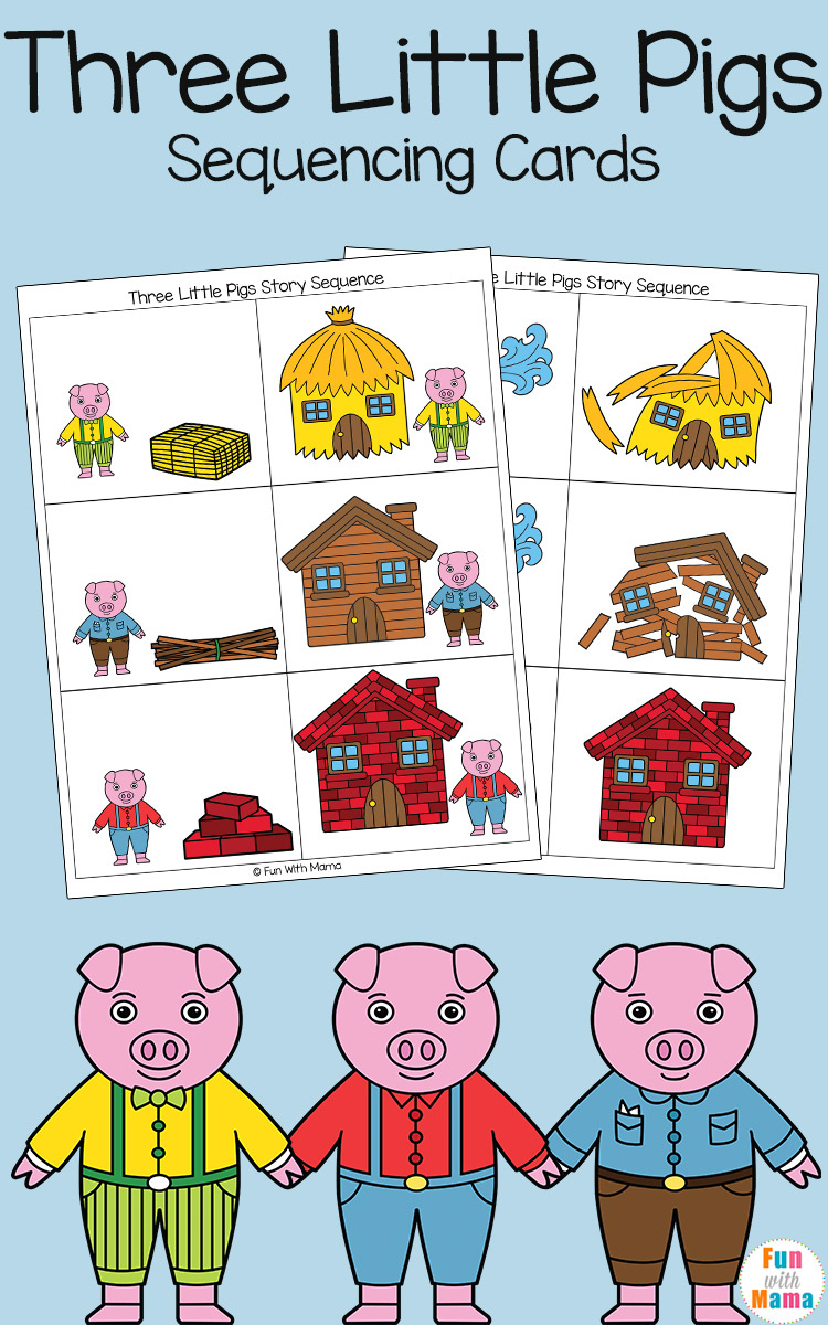 Three Little Pigs Sequencing Cards - Fun With Mama throughout 3 Little Pigs Printable Story