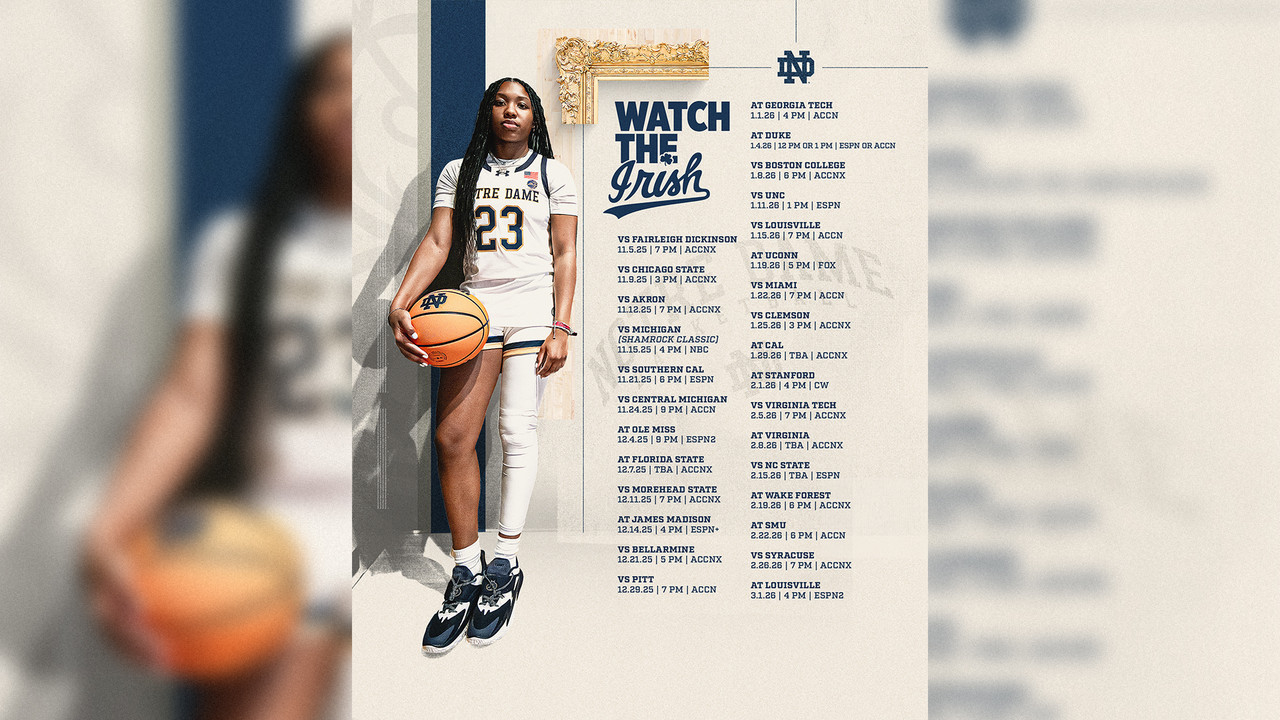 Times, Networks Announced For 2025-26 Season – Notre Dame Fighting regarding Uconn Women's Basketball Schedule Printable