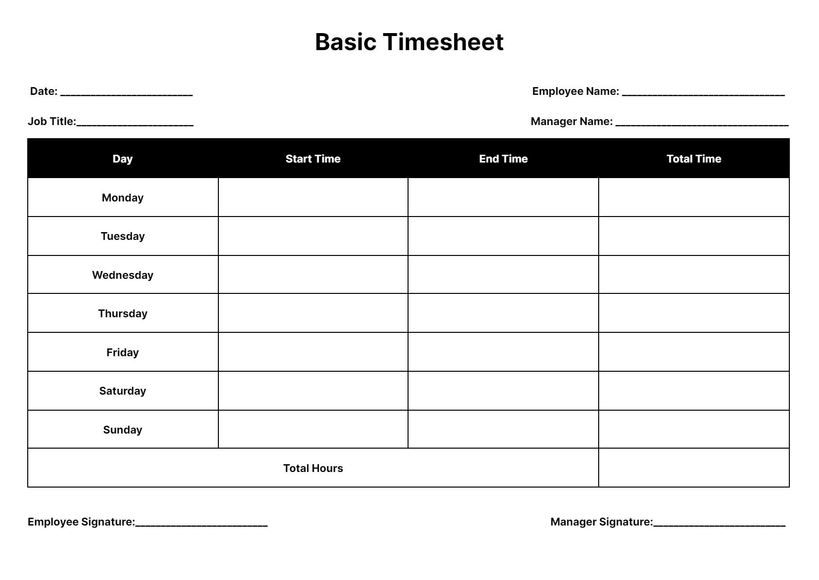 Timesheet Templates: Download &Amp; Print For Free! - Worksheets in Free Printable Weekly Time Sheets