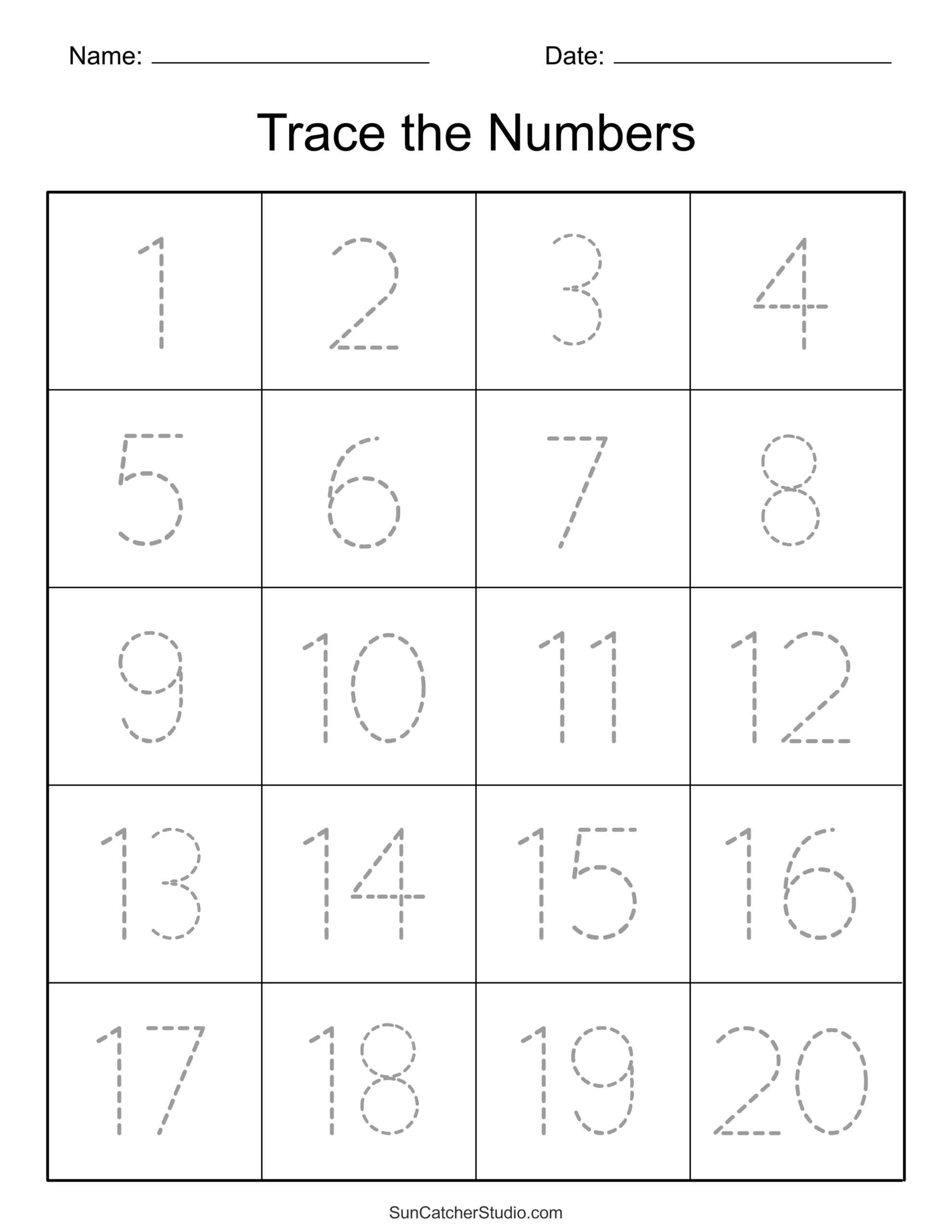 Tracing Numbers (Free Printable Practice Pdf Worksheets) – Free regarding Free Printable Traceable Letters And Numbers